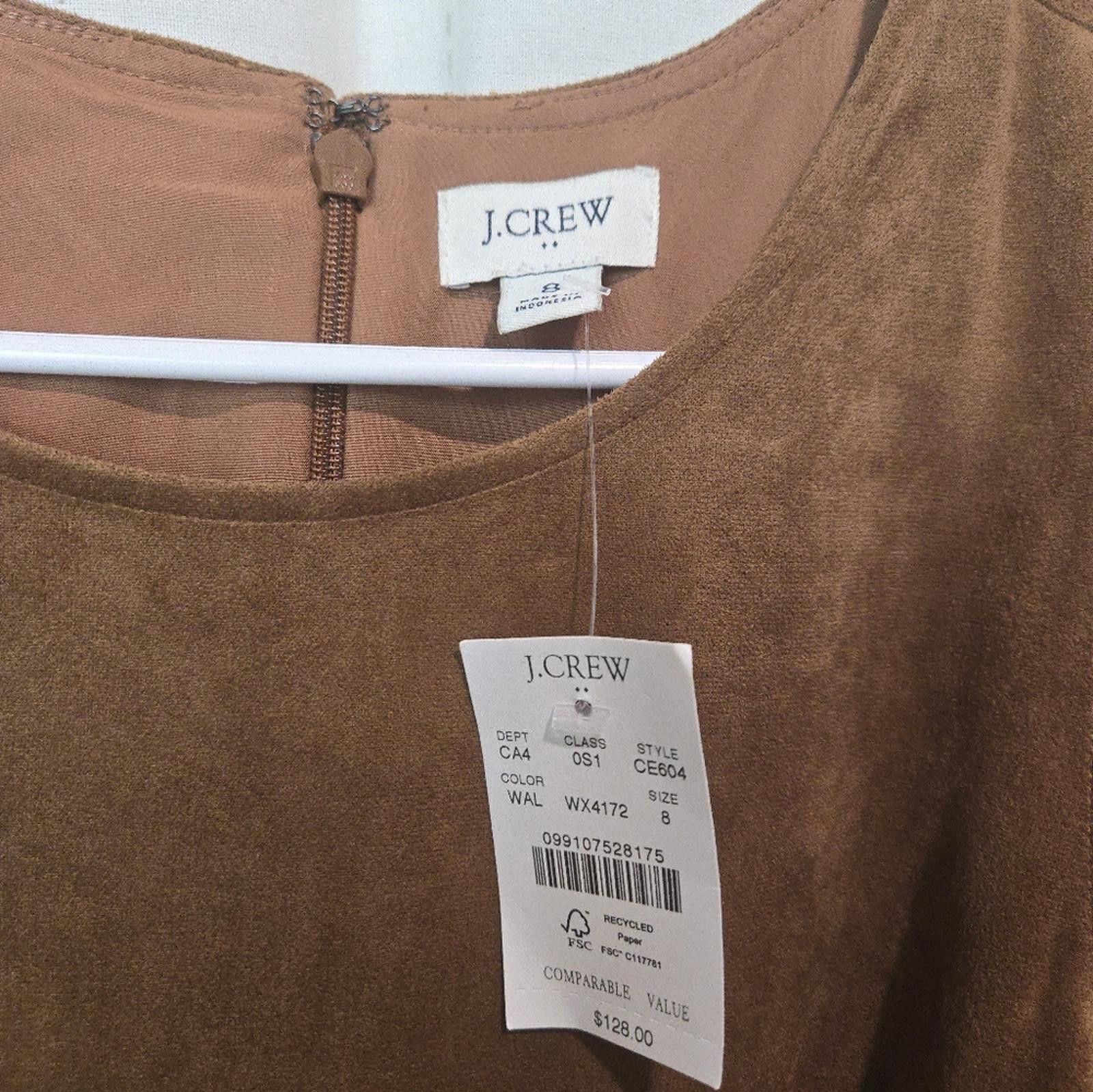 J.Crew J Crew Faux-Suede Drop-Waist Mini Dress Size M / US 6-8 / IT 42-44 - 6 Thumbnail