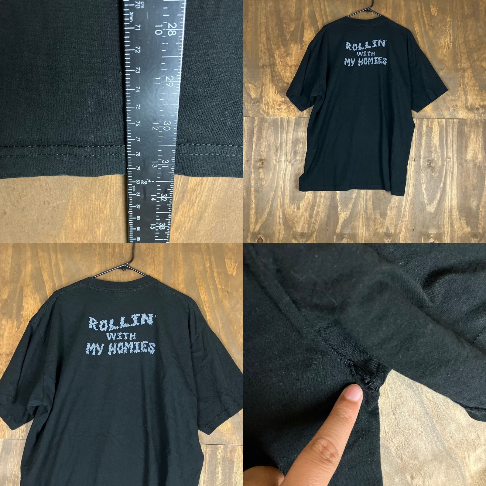 Vintage Pro Team Mens TShirt Black Rollin With My Homies Heavy Weight Short Sleeve 2XL Size US XXL / EU 58 / 5 - 8 Thumbnail