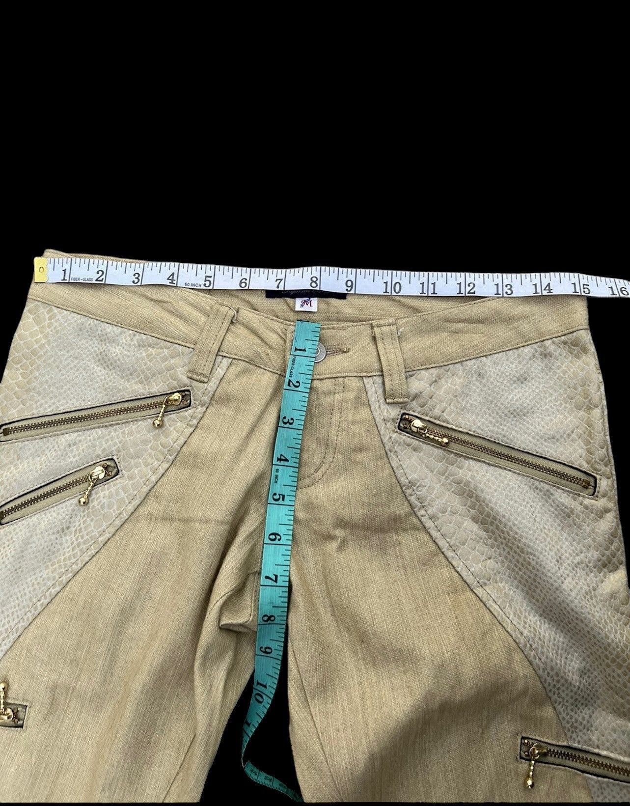 Vintage JAPONAIS BLEU Japan Snake Scales Zipper Flare Jeans Size US 28 / EU 44 - 3 Thumbnail