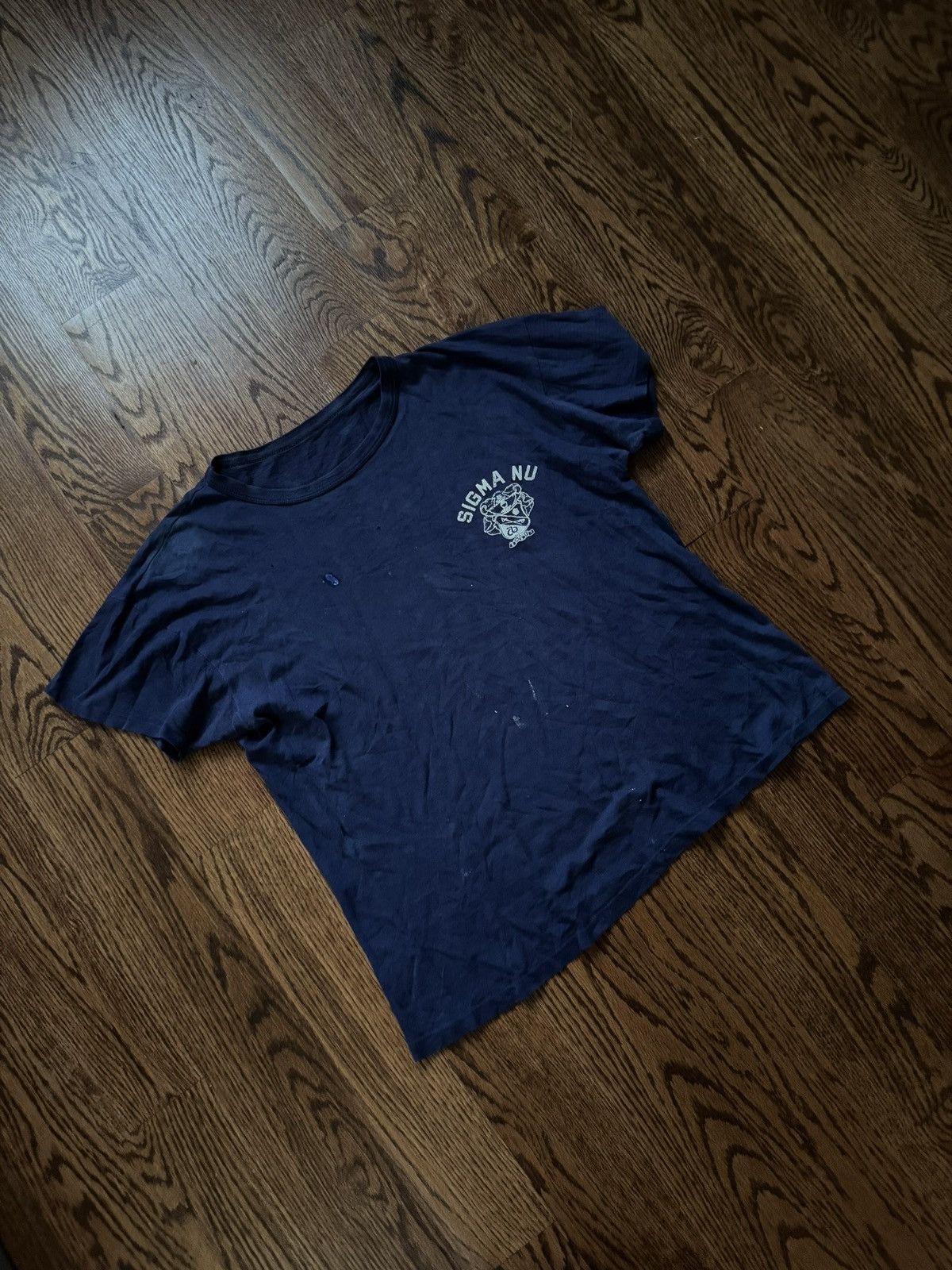 Vintage Navy Blue Sigma Nu fraternity t-shirt Size US M / EU 48-50 / 2 - 5 Thumbnail