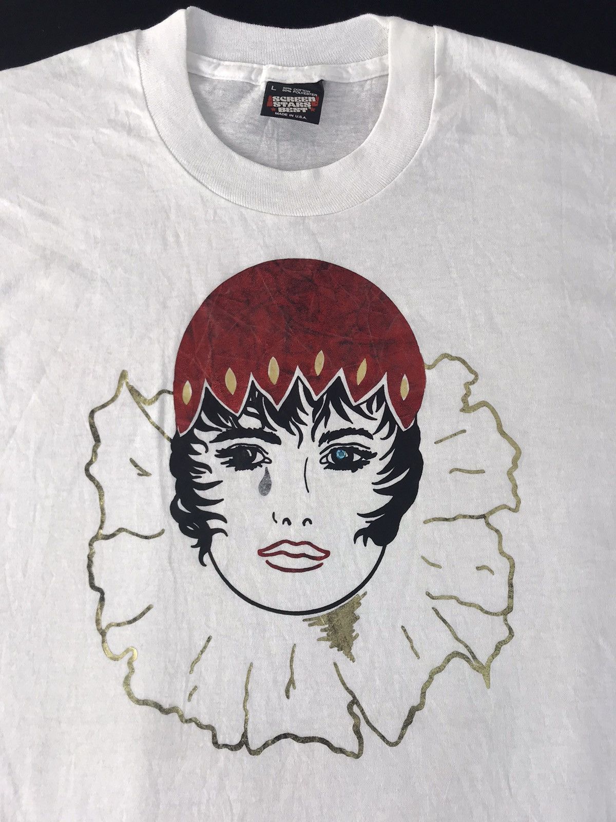 Japanese Brand 90s Screen Star Joker Girl Graphic Big Printed 50/50 Tee Size US M / EU 48-50 / 2 - 4 Thumbnail