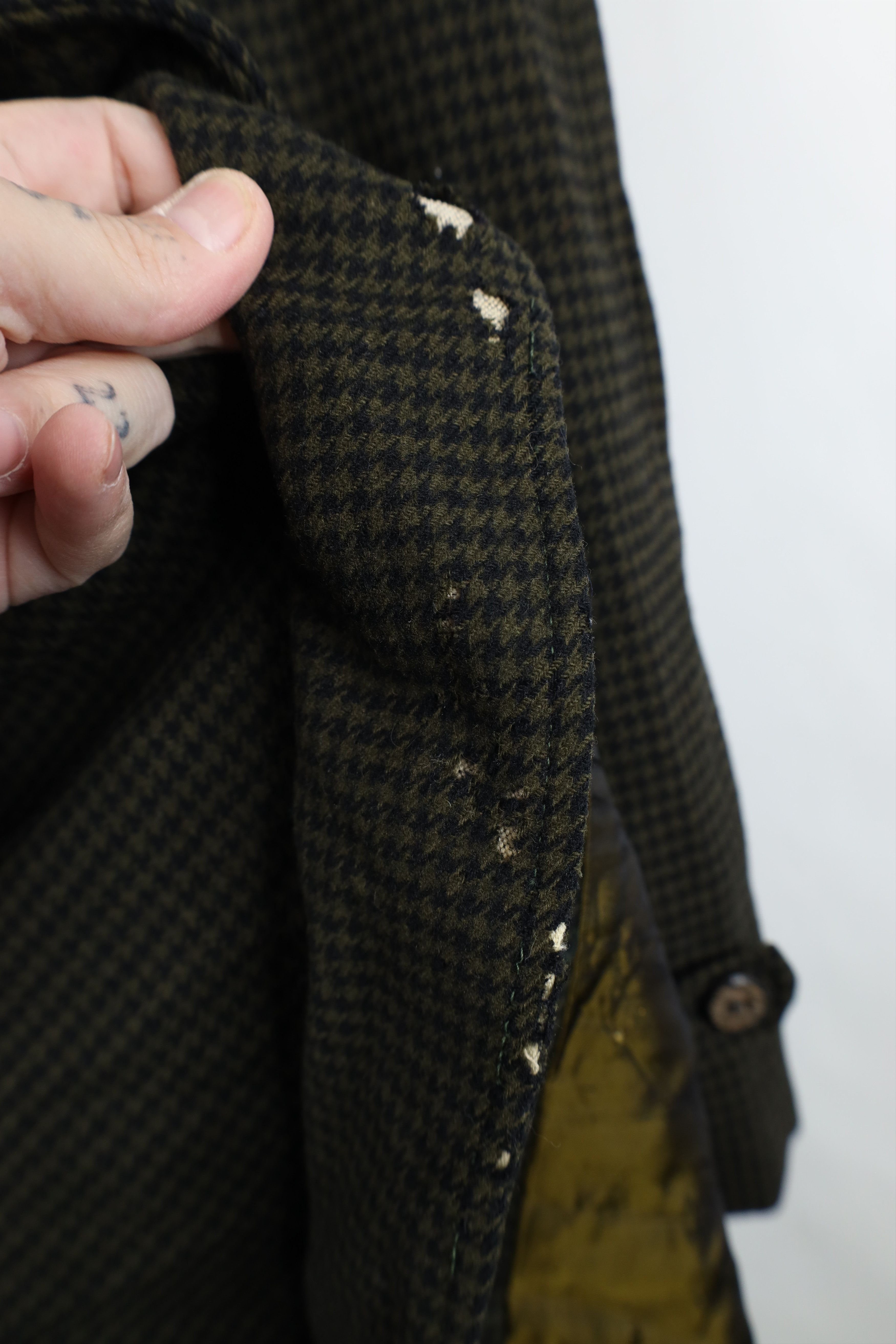 Vintage Vintage 50s Rockabilly Houndstooth Trench Coat Jacket USA Size US XL / EU 56 / 4 - 6 Thumbnail
