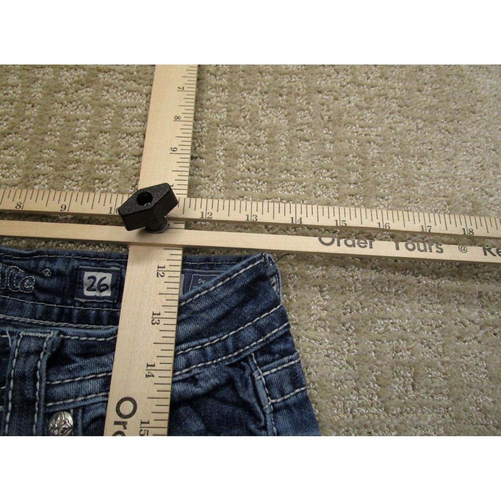 Miss Me Miss Me Jeans Women 26 Blue Low Rise Bootcut Aztec Embellished Denim Casual Slim Regular Womens Size 26" / US 2 / IT 38 - 6 Thumbnail