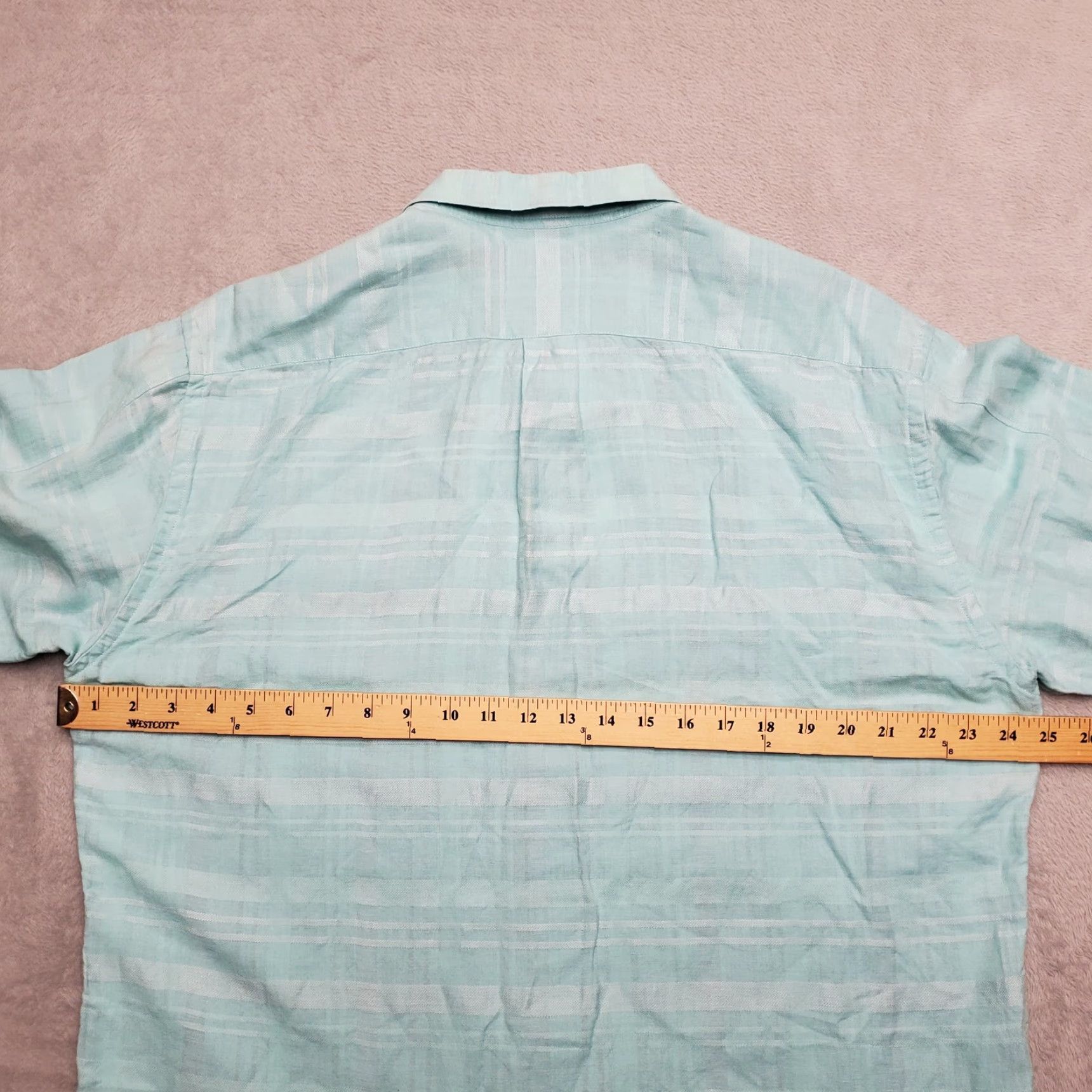 Tommy Bahama VINTAGE Tommy Bahama Shirt Mens XL Aqua Texture Mono Plaid Linen Blend Casual Size US XL / EU 56 / 4 - 7 Thumbnail