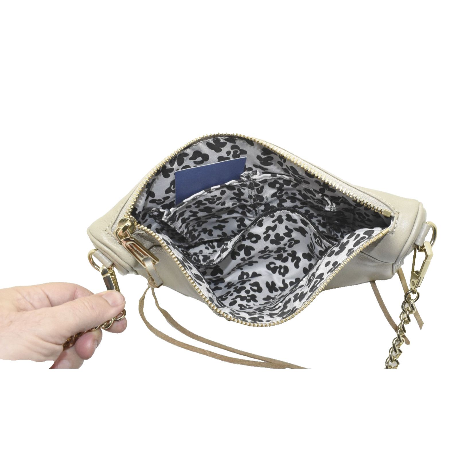 Rebecca Minkoff NEW REBECCA MINKOFF Cream Leather Tassel Crossbody Chain Bag Size ONE SIZE - 5 Thumbnail