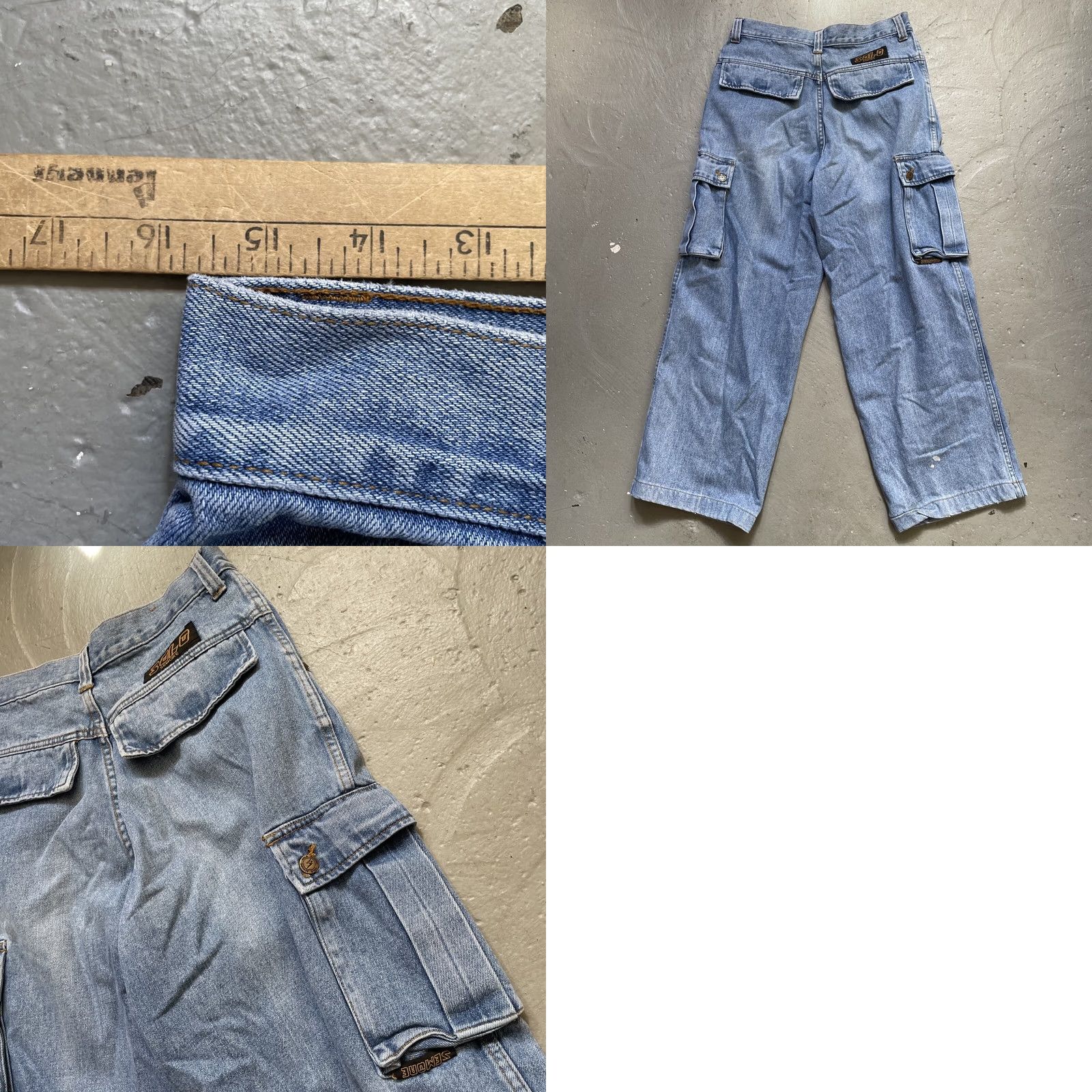 Vintage VINTAGE Solo Semore Denim Cargo Jeans Work Pants Distressed 1990s Y2K Baggy 32 Blue Jeans Mens Girls Boys Unisex Adults 32x32 Size US 32 / EU 48 - 8 Thumbnail