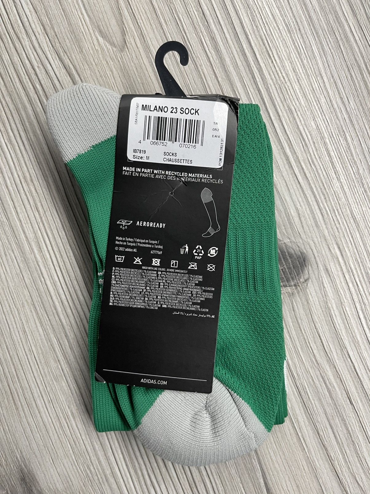 Vintage Soccer Socks Adidas Milano 23 Sock (Green) - IB7819 SIZE M Size 30 - 3 Thumbnail