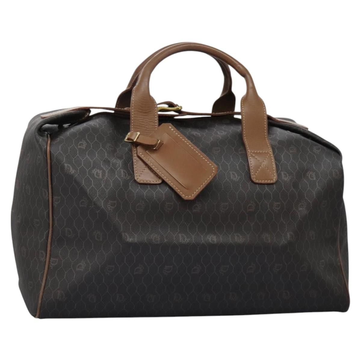 Dior DIOR Honeycomb Canvas Boston Bag Pvc Black Brown Gold Size ONE SIZE - 1 Thumbnail