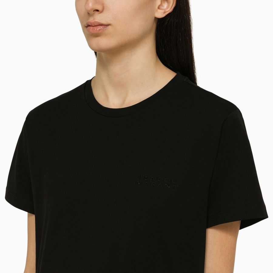 Isabel Marant o1d2blof0824 Cotton Crew-neck T-shirts With Logo in Black Size L / US 10 / IT 46 - 4 Thumbnail