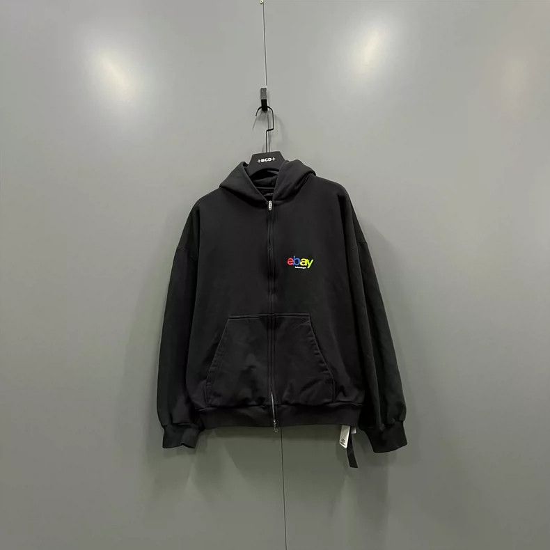 Balenciaga Embroidered Logo Zip Hoodie - dmc