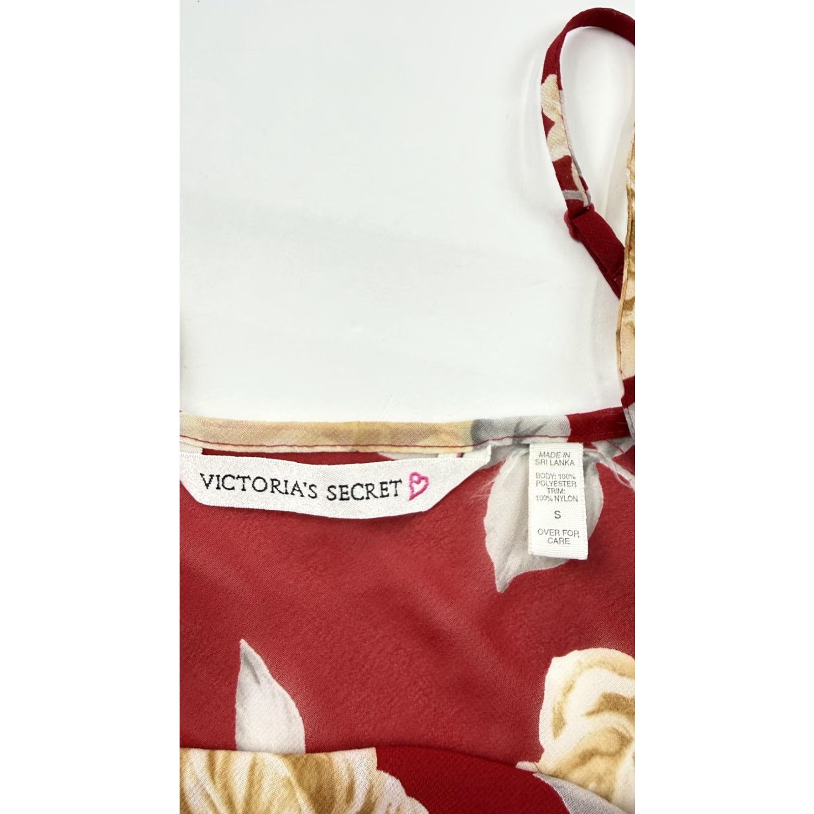 Victoria's Secret VINTAGE Victoria's Secret Nightgown Womens Small Red Satin Rose Floral Lace Chemise Size ONE SIZE - 2 Thumbnail