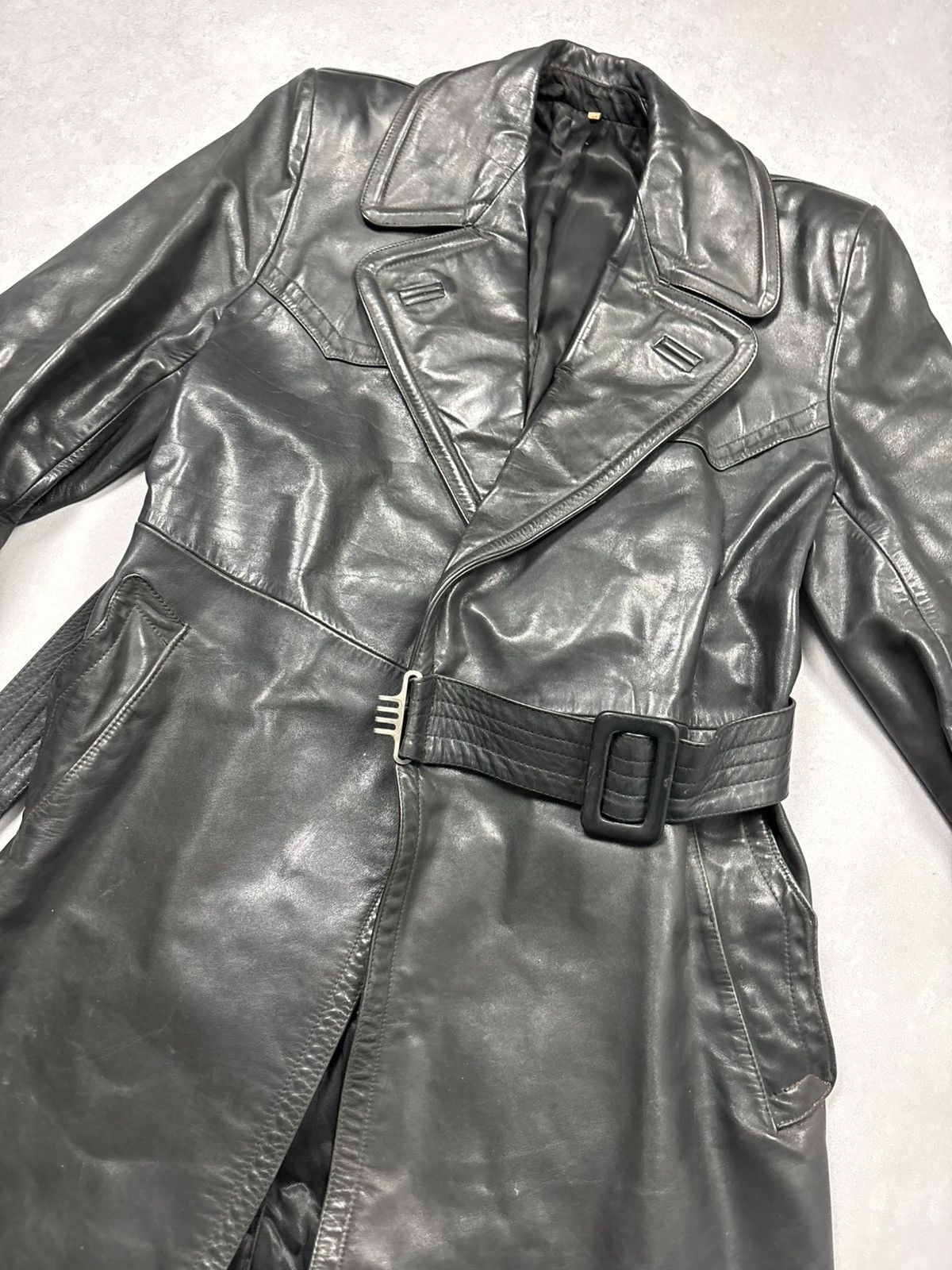 Vintage Vintage German Leather Trench Coat WW2 Vintage Horsehide 46 Size US S / EU 44-46 / 1 - 6 Thumbnail