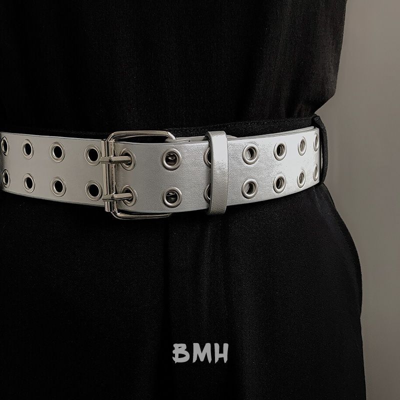 Designer New Trend Vintage Belt Riveted Belts Menswear Accessories Size ONE SIZE - 3 Thumbnail