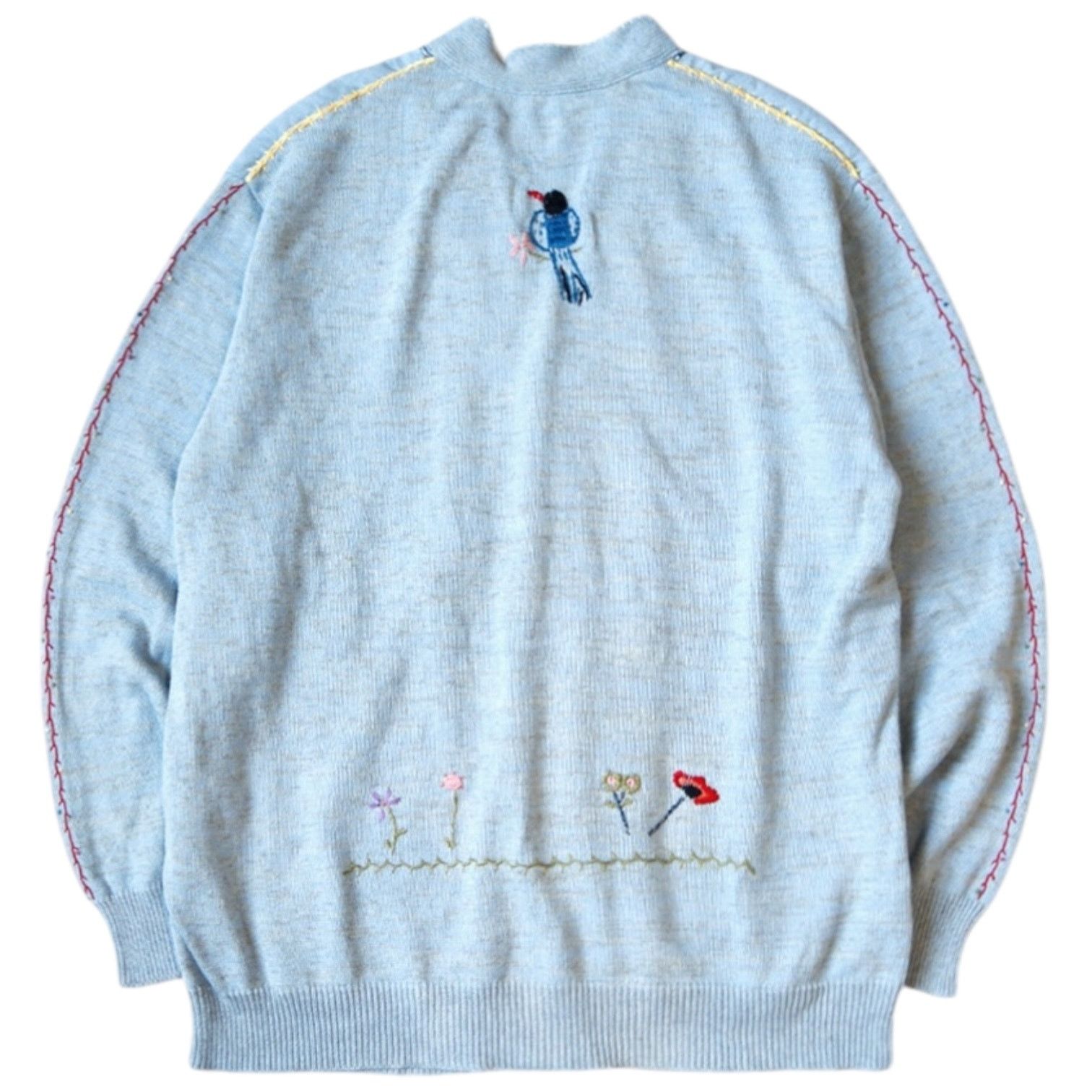 Kapital Kapital Knit x Chambray Cardigan (Magpie Embroidery) Size US S / EU 44-46 / 1 - 2 Thumbnail