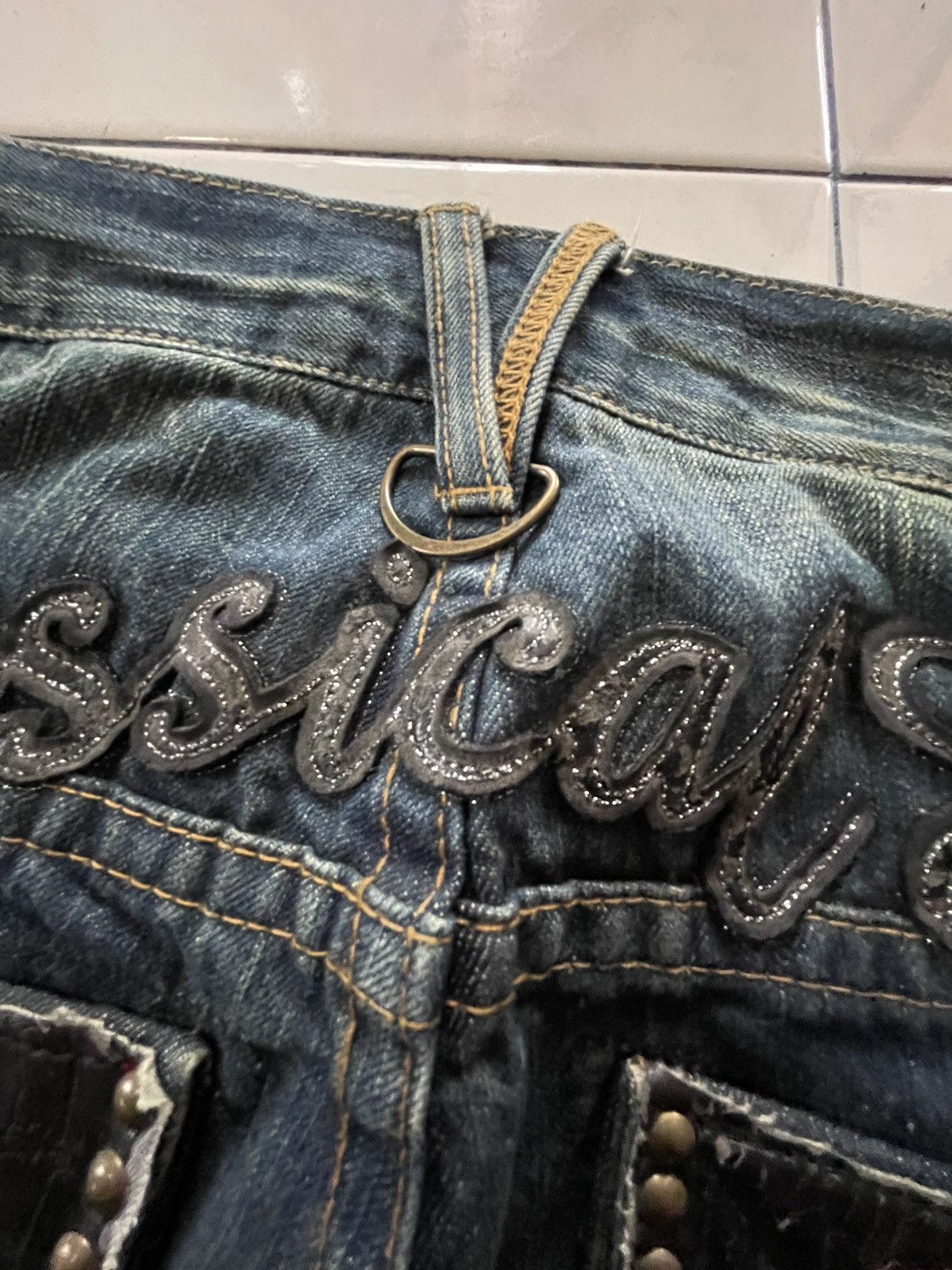 Japanese Brand × Tornado Mart Classical Elf Studded Leather Crafted Muddy Wash Denim Jeans Size US 30 / EU 46 - 19 Thumbnail