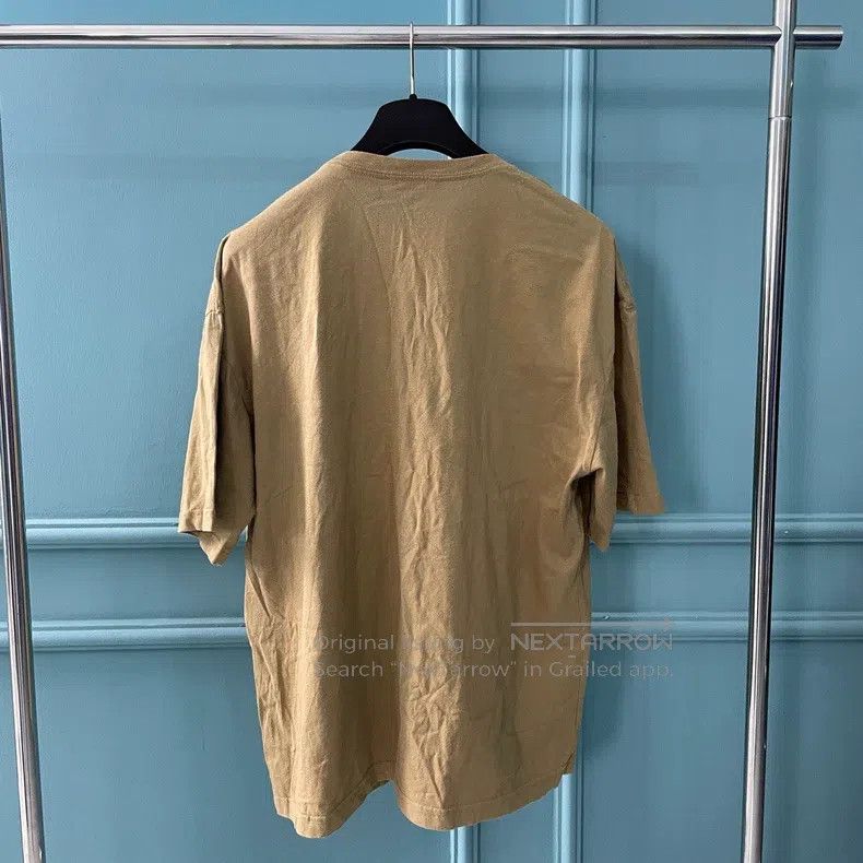 Balenciaga Balenciaga Khaki Logo Wheat Pattern Short Sleeve T-Shirt Size US L / EU 52-54 / 3 - 2 Thumbnail