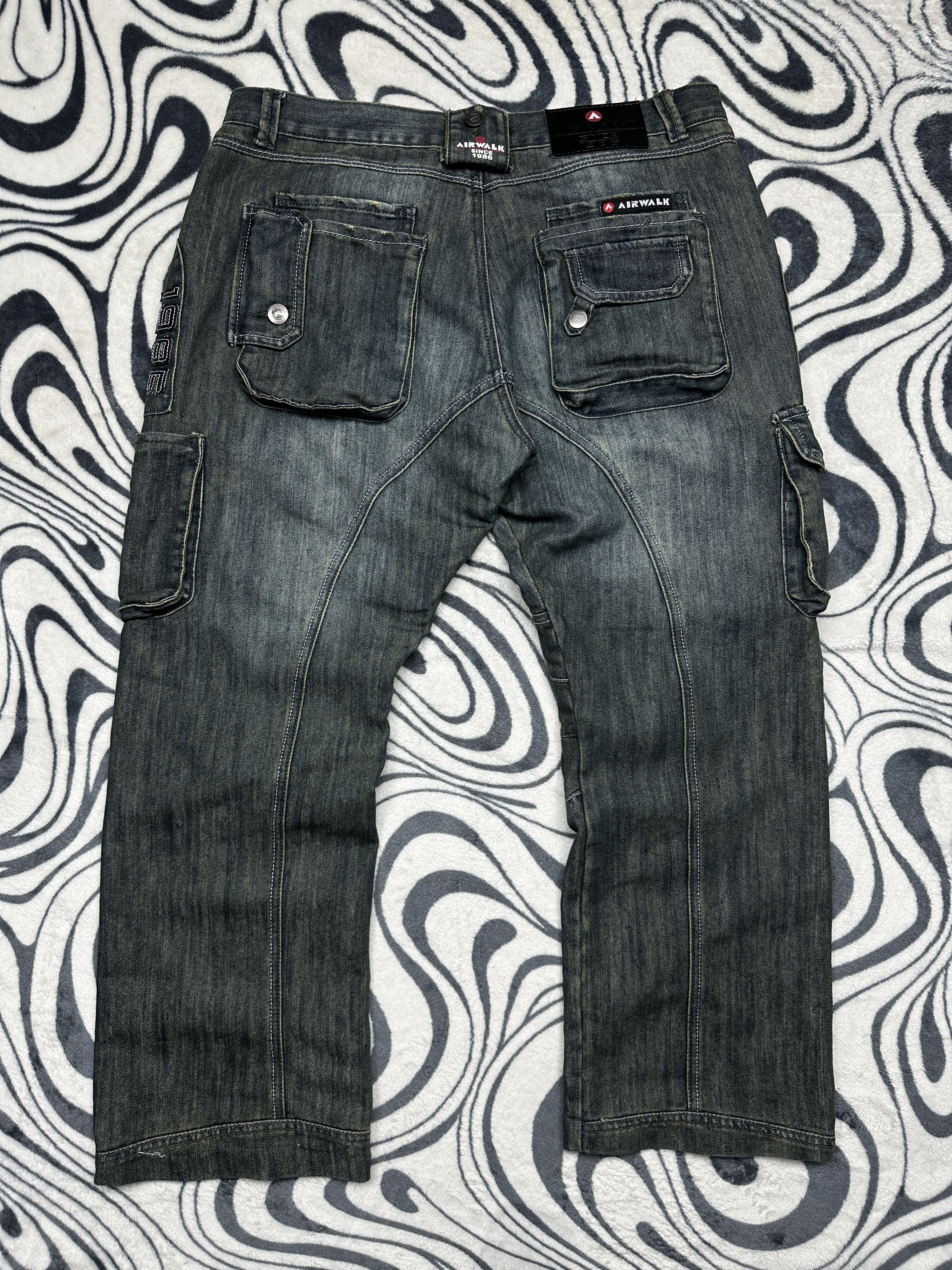 Airwalk Airwalk Vintage Mens Denim Cargo Baggy Pants Size US 36 / EU 52 - 8 Thumbnail