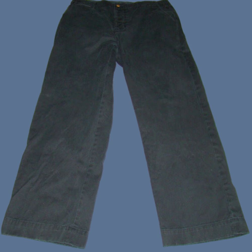 Polo Ralph Lauren Polo Ralph Lauren Vintage Chino Pants Mens 36x32 Navy Blue Button Fly Casual Flat Front Brown Buttons Regular Per Inseam 32 Size US M / EU 48-50 / 2 - 1 Thumbnail