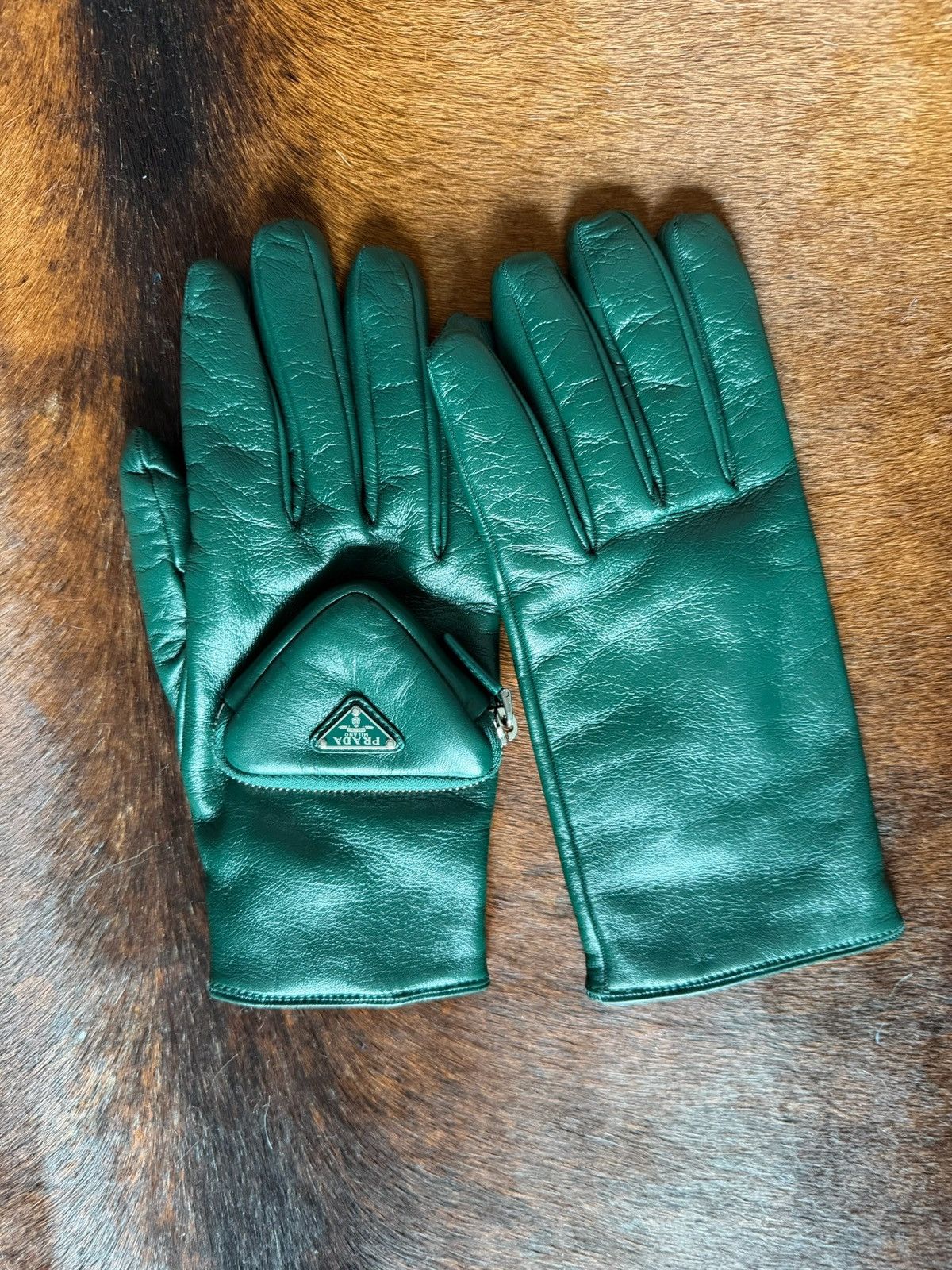 Prada Dark green raf simons prada glove Size ONE SIZE - 4 Thumbnail