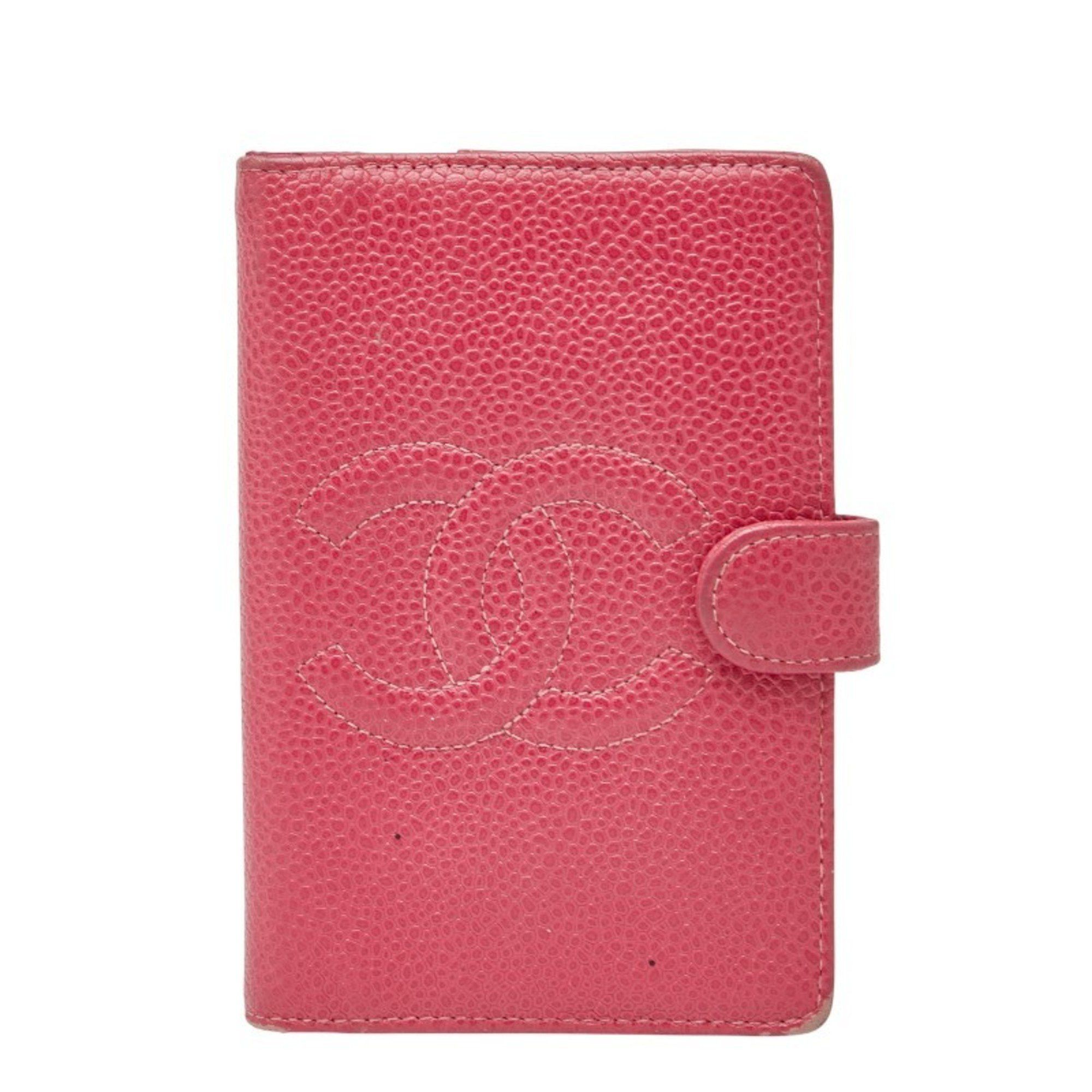 Chanel CHANEL Coco Mark 5-Hole Notebook Cover, Pink Caviar Skin, Women's Size ONE SIZE - 1 Thumbnail