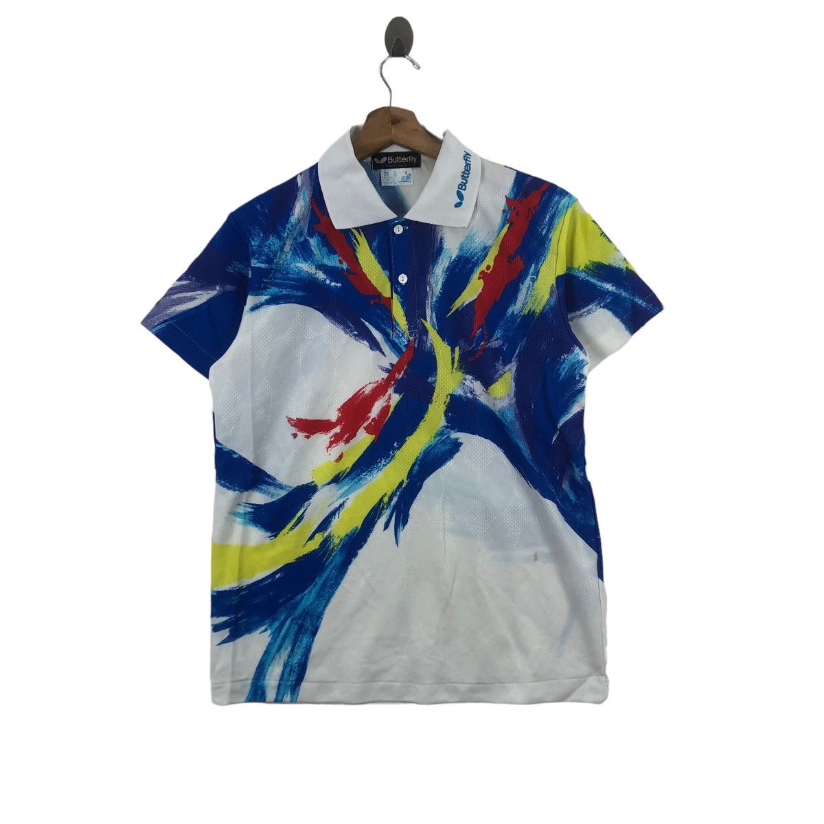 Vintage Vintage BUTTERFLY JAPAN TABLE TENNIS AOP Jersey Tee Shirt Size US L / EU 52-54 / 3 - 1 Thumbnail