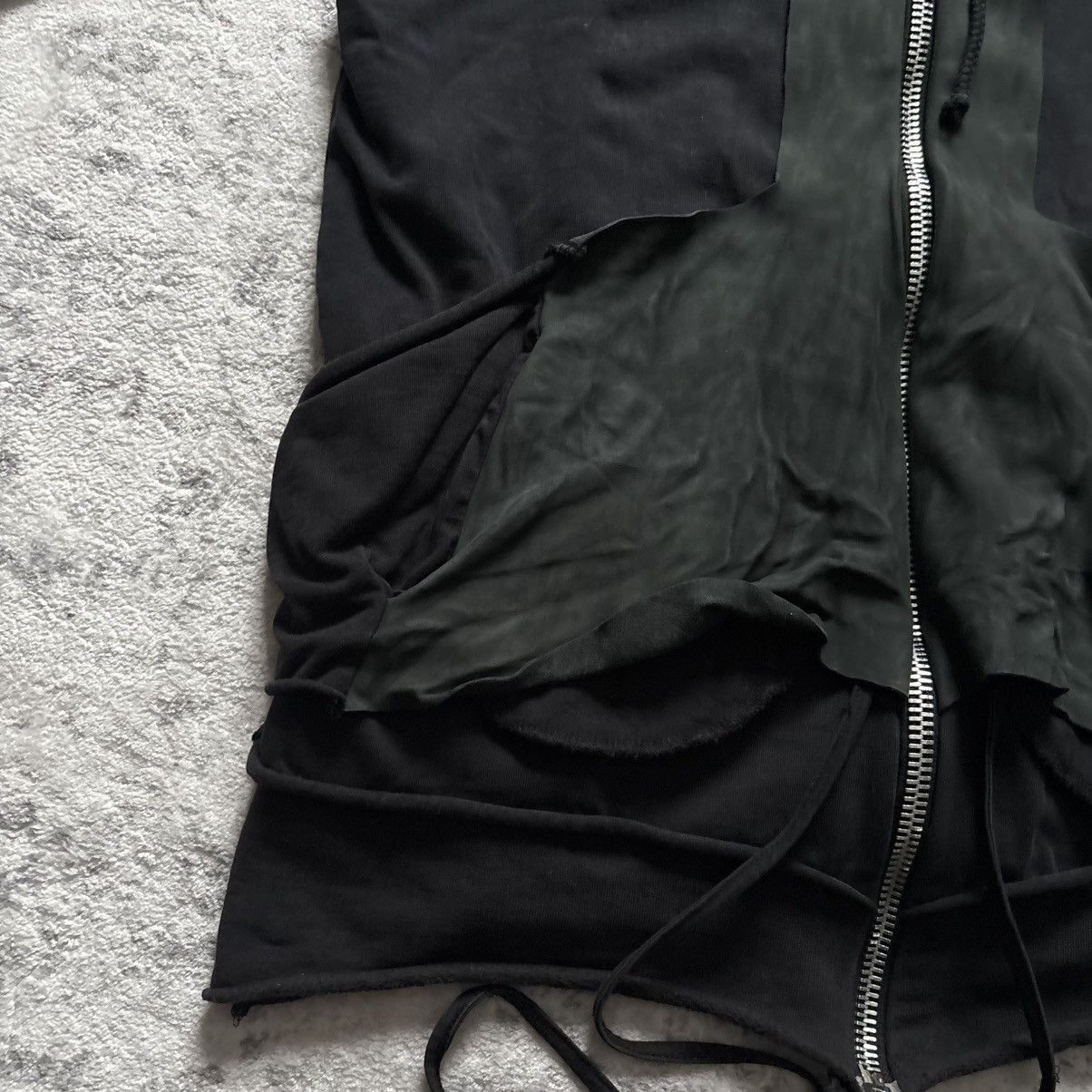 Rick Owens Drkshdw Rick Owens SLAB Layered Leather Hoodie | Size M Size US M / EU 48-50 / 2 - 5 Thumbnail