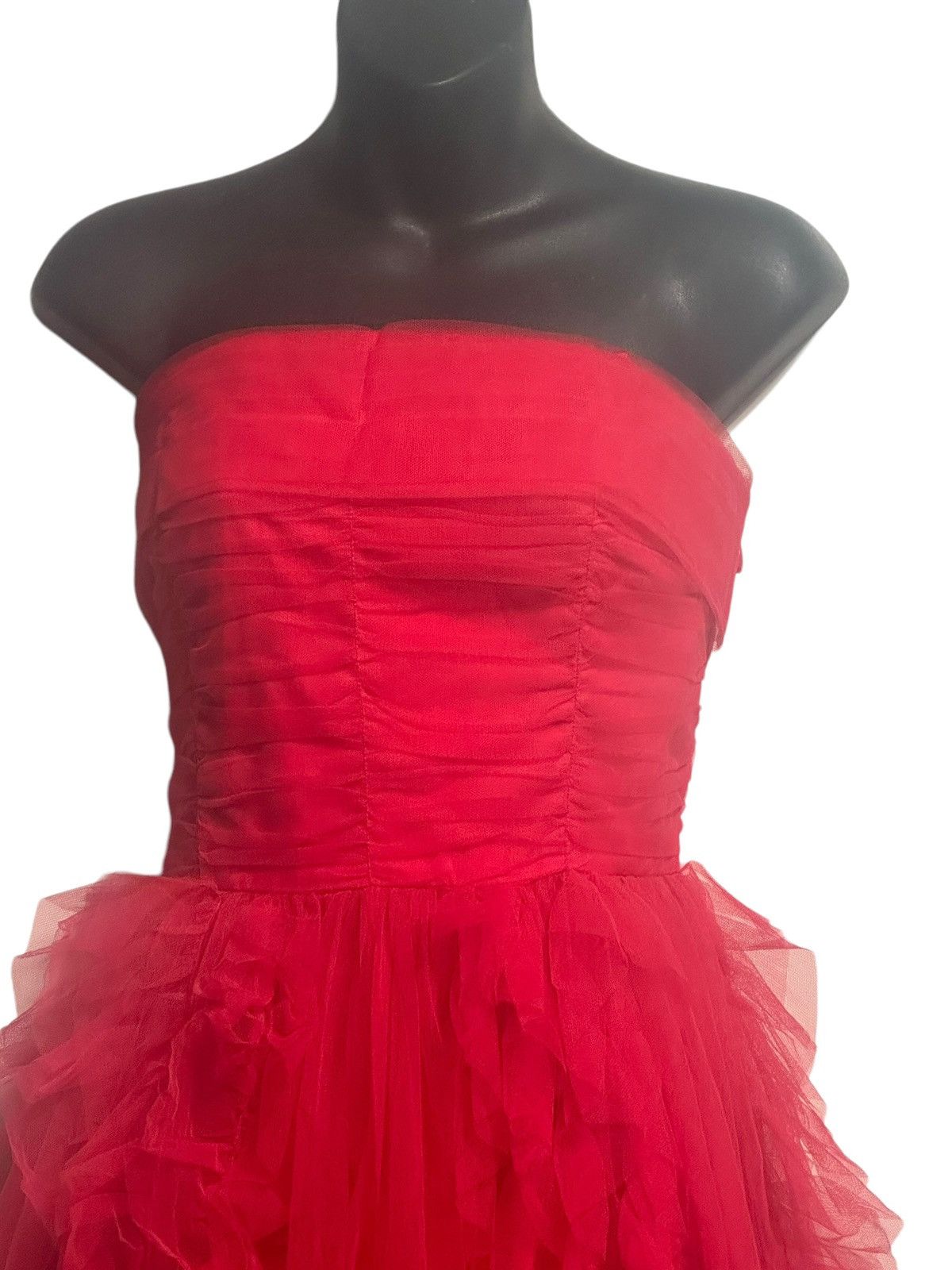 Bcbgmaxazria BCBG Max Azria Strapless Ruffle-Trimmed Gown 🌹 Size L / US 10 / IT 46 - 3 Thumbnail