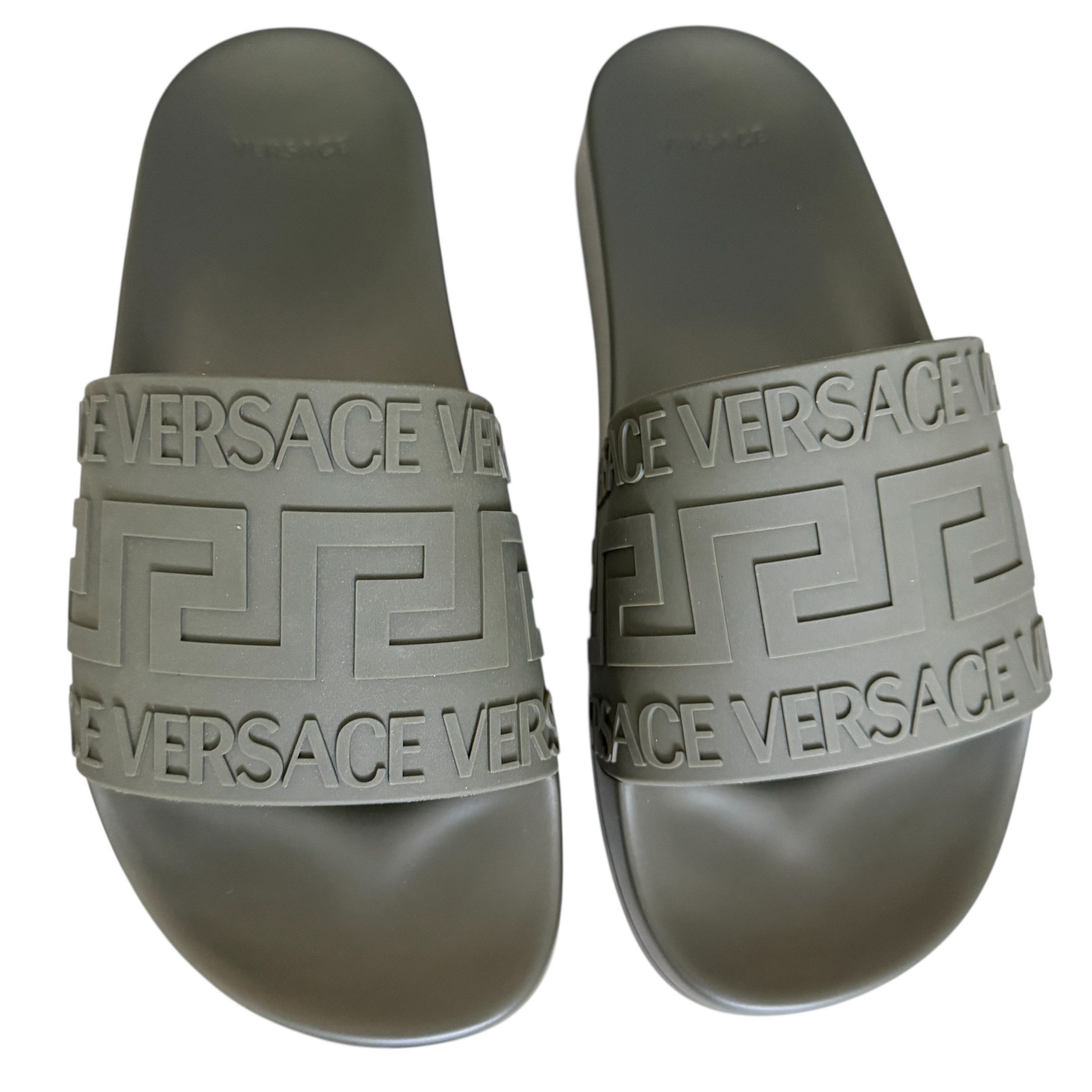 Versace Versace 1006272 Men's Green Greca Gomma Pool Slide, sizes 41 Size US 8 / EU 41 - 3 Thumbnail