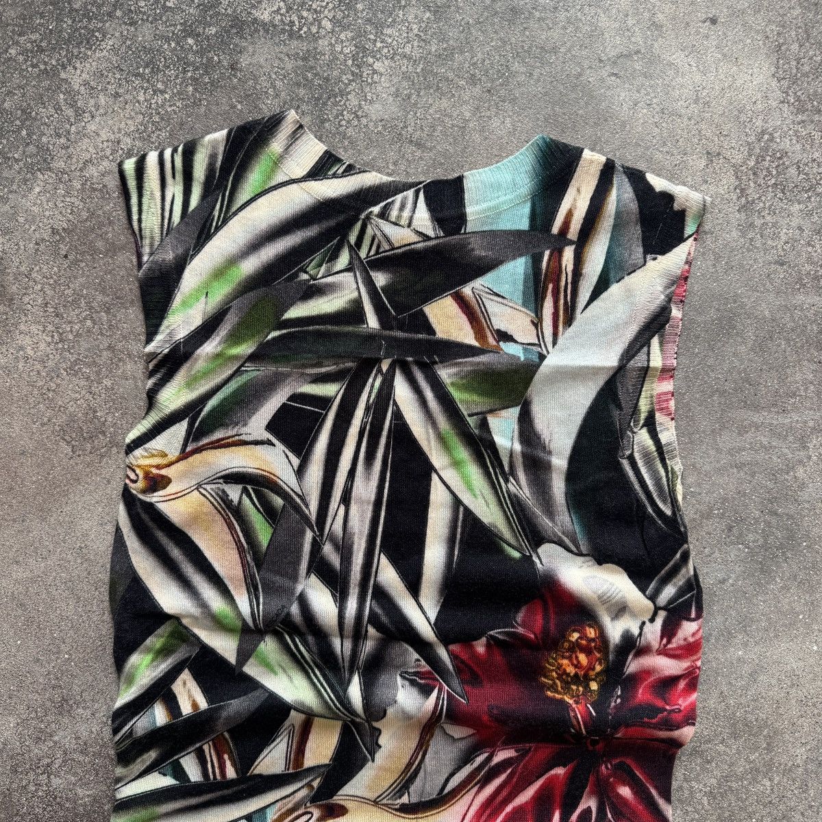 Escada Escada Floral Print Wool Blouse / Sleeveless Top Size S / US 4 / IT 40 - 9 Thumbnail