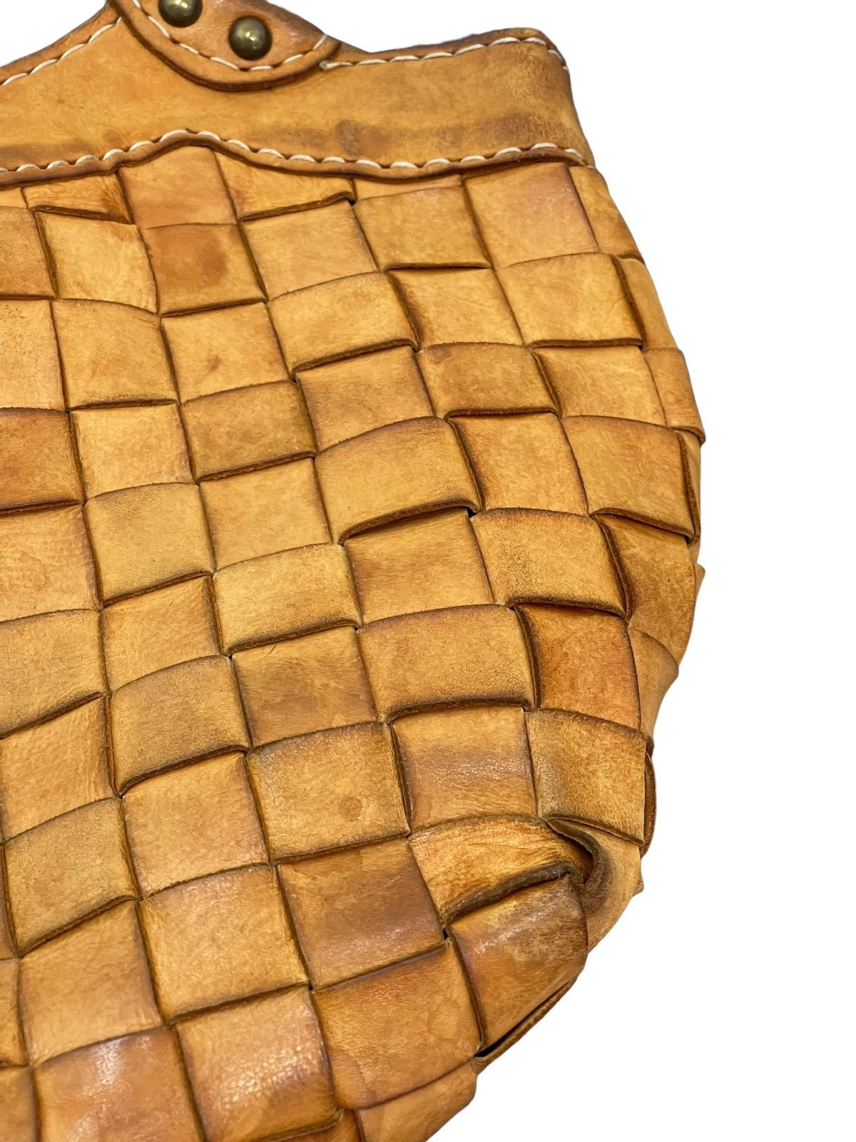 Japanese Brand Full Leather Vtg Robita Japan Intrecciato Weave Tote Bag 1🟩 Size ONE SIZE - 9 Thumbnail