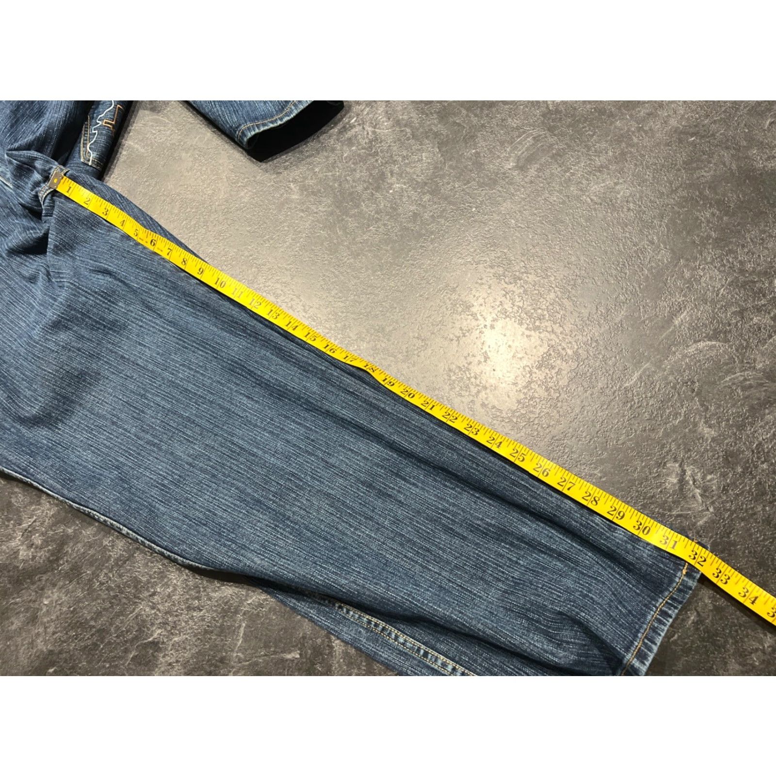 Enyce Y2K Enyce Jeans Mens 38x32 Blue Denim Baggy Dark Embroidered HipHop Wide-Leg Jeans Mens Blue 90s Y2K Size US 38 / EU 54 - 6 Thumbnail