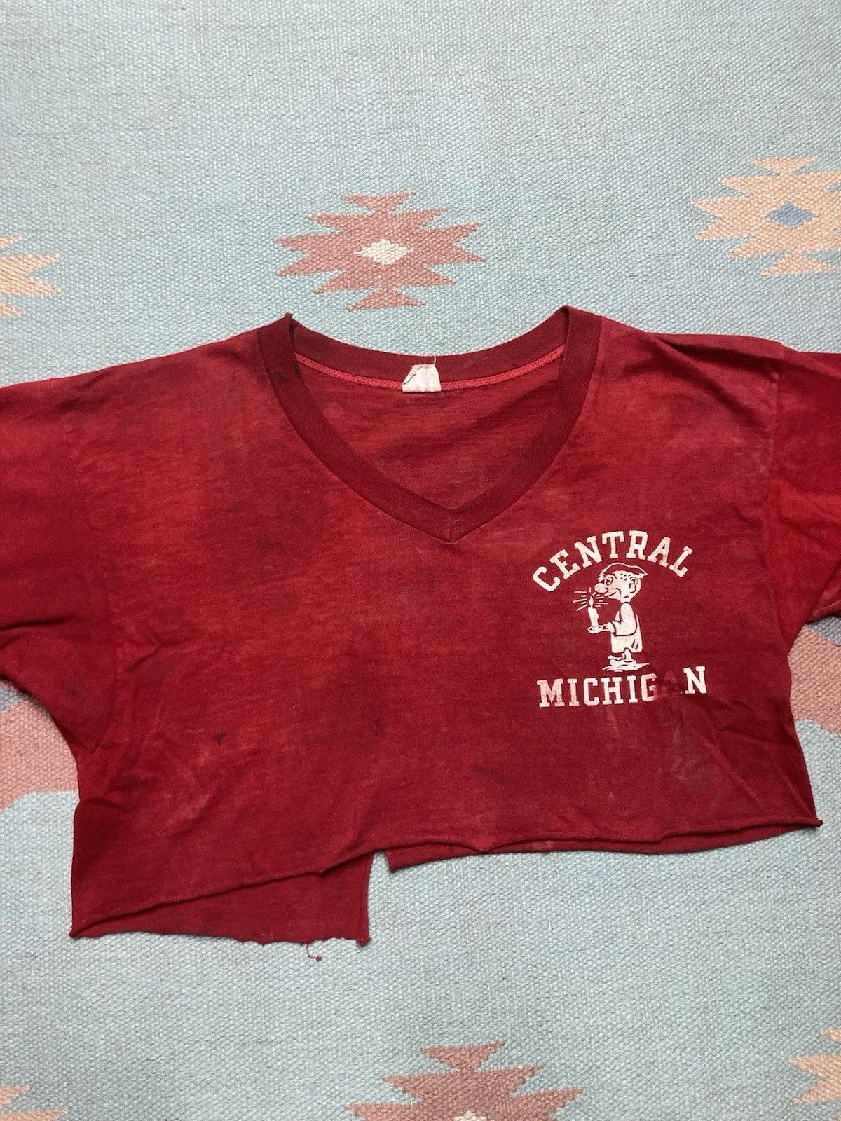 Champion × Vintage 60s t shirt champion running man central Michigan cropped M Size US M / EU 48-50 / 2 - 2 Thumbnail