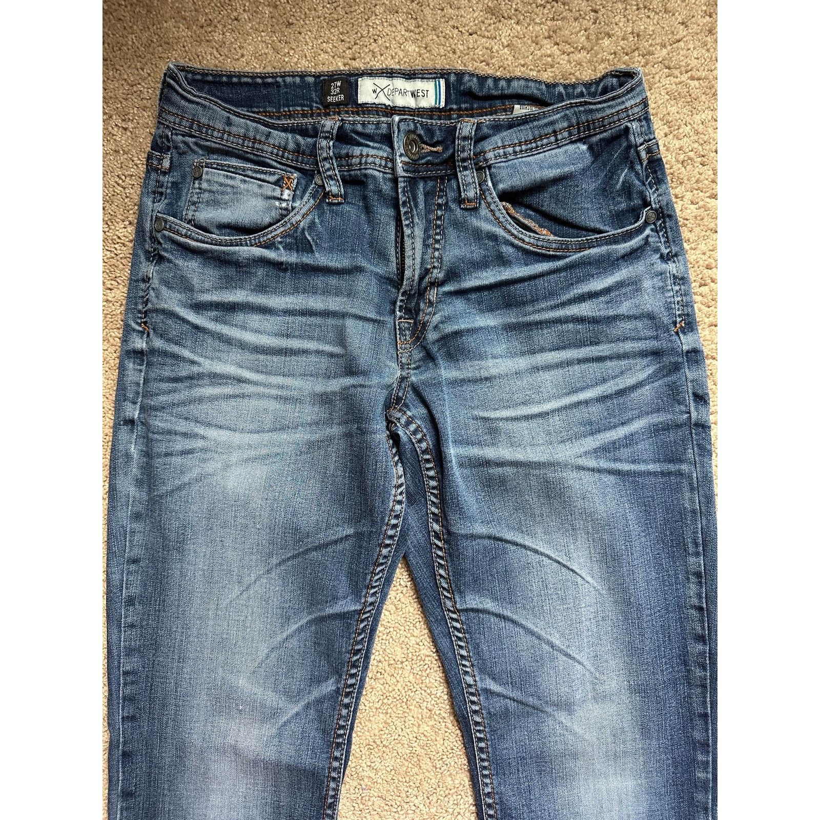 Other Departwest Seeker Stretch Straight Jeans Blue Mens 32R x 27W Size US 32 / EU 48 - 4 Thumbnail