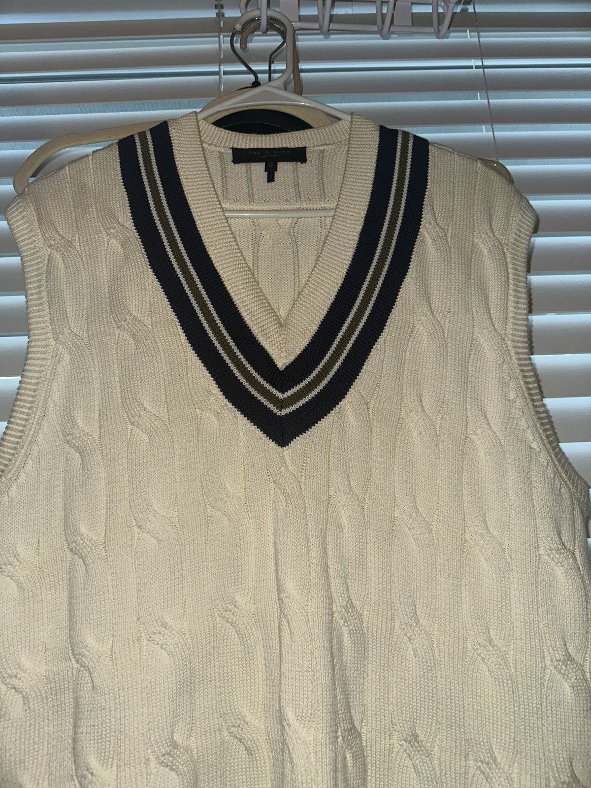 Rag & Bone Preppy V Cut Woven Knit Sleeveless Sweater Size US M / EU 48-50 / 2 - 5 Thumbnail