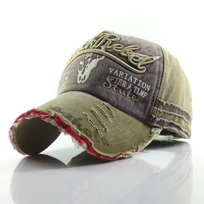 Japanese Brand Distressed Denim Baseball Cap Grunge Biker Hat Size ONE SIZE - 2 Thumbnail