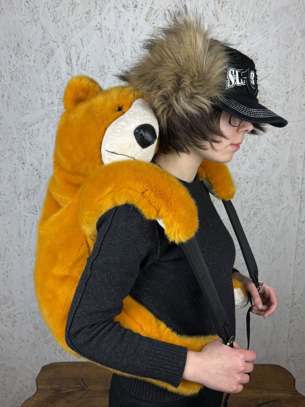 Dolce & Gabbana Dolce & Gabbana Faux Fur Teddy Bear Animal Backpack Orange Size ONE SIZE - 1 Thumbnail