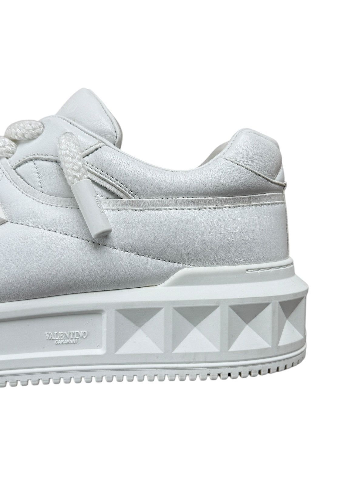 Valentino Valentino One Stud XL White Trainer Sneakers Size US 11.5 / EU 44-45 - 4 Thumbnail