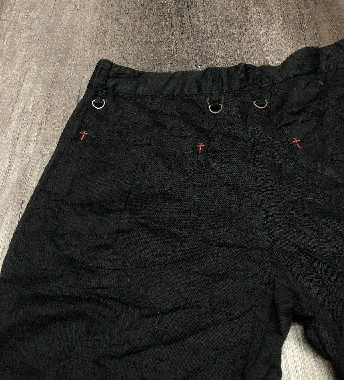 If Six Was Nine × Japanese Brand × Vintage MAD PUNKS SKULL DESIGN BONDAGE STYLE BOOTCUT PANT Size US 32 / EU 48 - 22 Thumbnail
