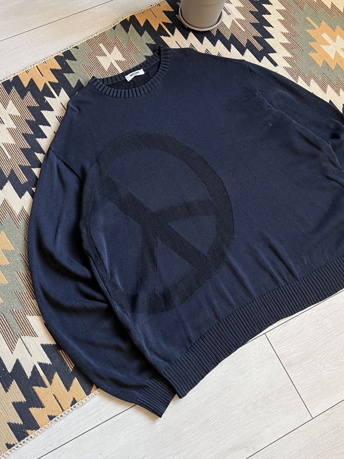 Moschino Moschino Jeans Big Logo Crewneck Knit Sweater Size US XXL / EU 58 / 5 - 2 Thumbnail