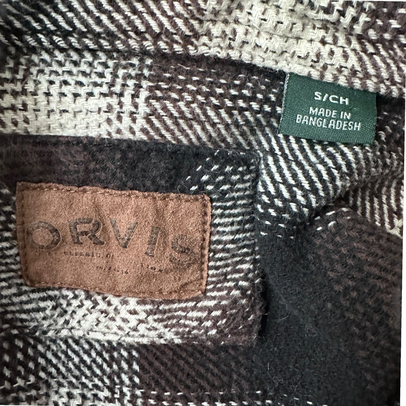 Orvis Orvis Heavyweight Flannel Shirt Mens Small Black Brown Black Size US S / EU 44-46 / 1 - 6 Thumbnail