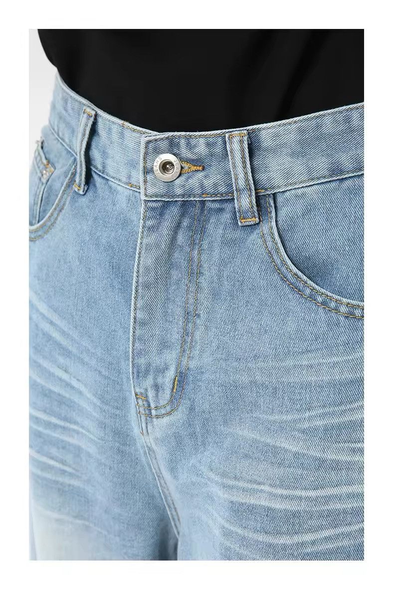 Jean Washed Blue Baggy Distressed Classic Loose Jeans Y2k Size US 32 / EU 48 - 6 Thumbnail