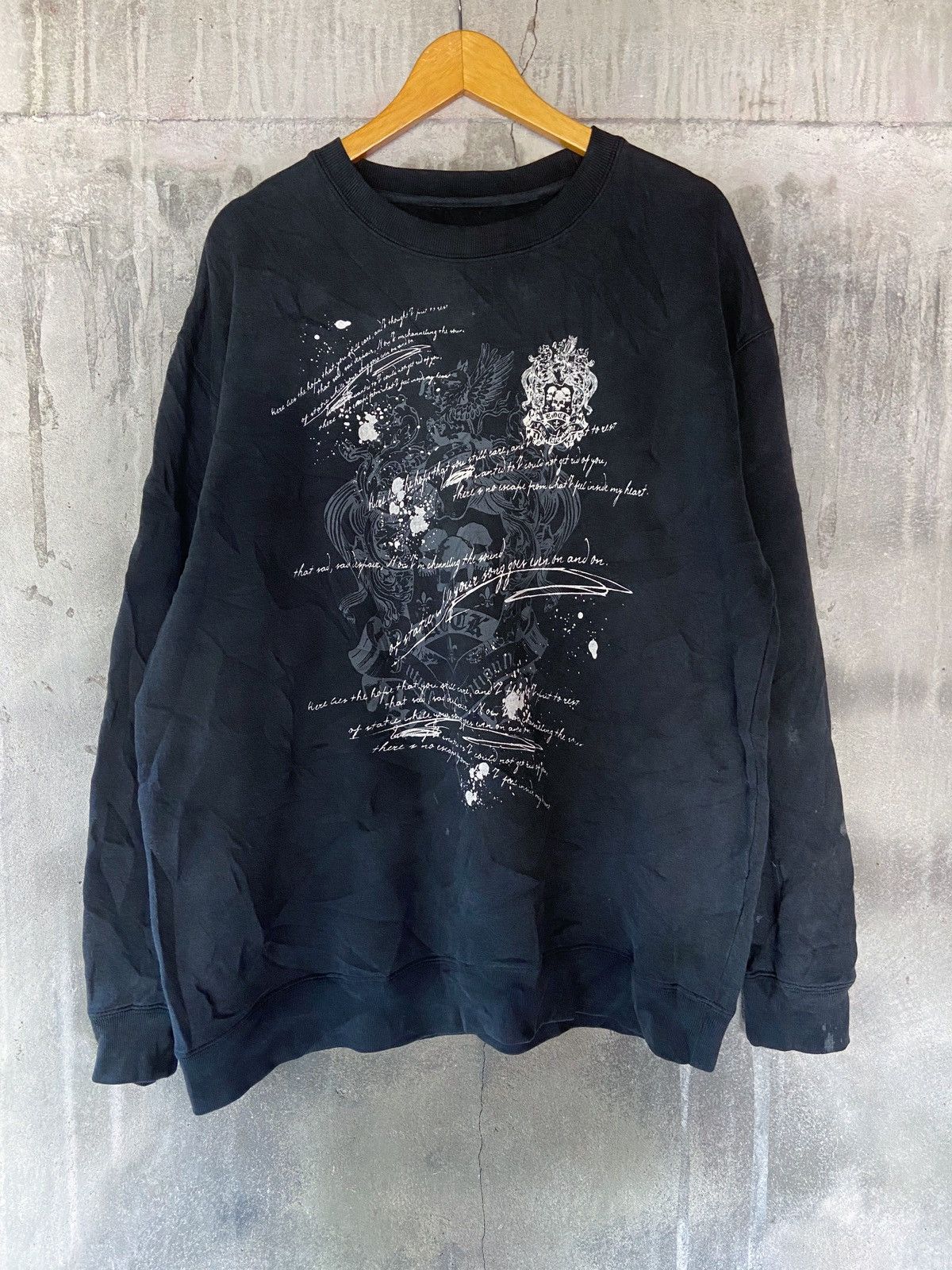 Beauty Beast × Hysteric Glamour × Japanese Brand ROCK SKULL POEM SWEATSHIRT JAPAN Size US XL / EU 56 / 4 - 1 Thumbnail