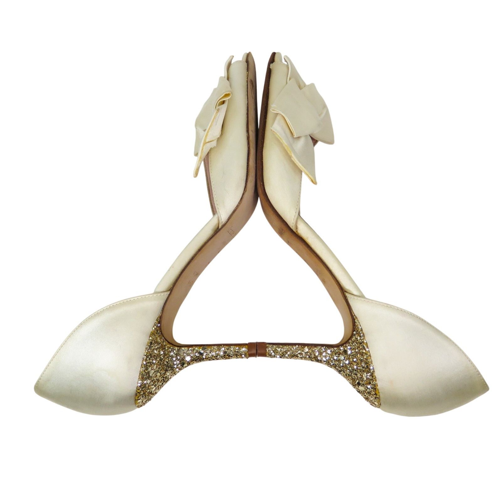 Kate Spade Kate Spade Sala D'Orsay Pump Heels Ivory Satin Glitter 7 Size US 7 / IT 37 - 9 Thumbnail