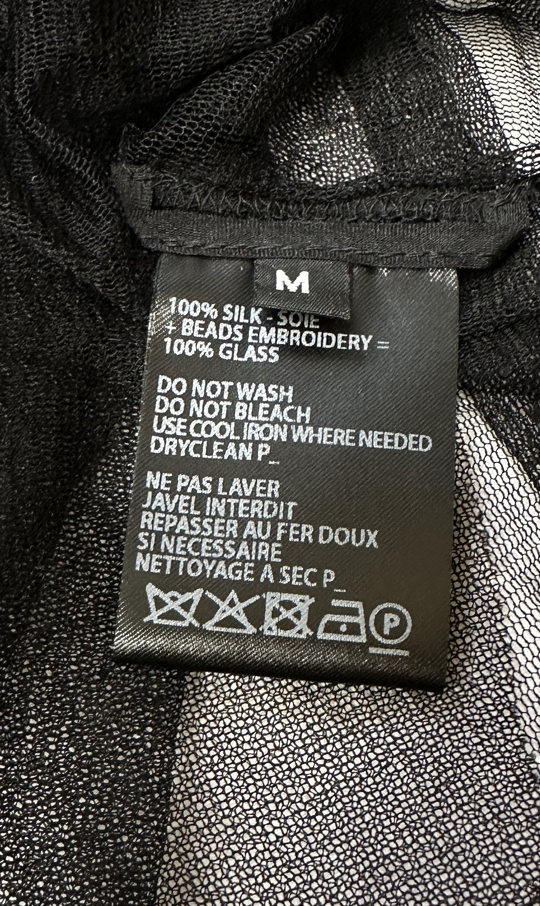 Ann Demeulemeester New — Patti Smith Beaded Silk Top Size US M / EU 48-50 / 2 - 6 Thumbnail