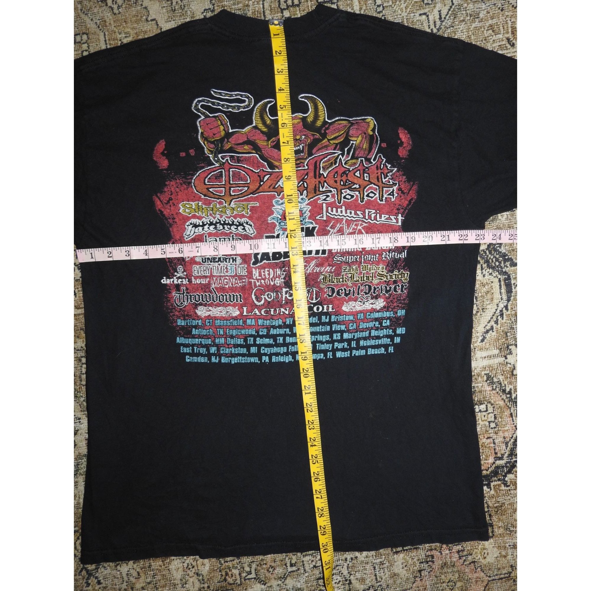 Anvil Vintage 2004 Ozzfest T-Shirt Mens Large/XL Ozzy Osbourne Bla Size US L / EU 52-54 / 3 - 6 Thumbnail