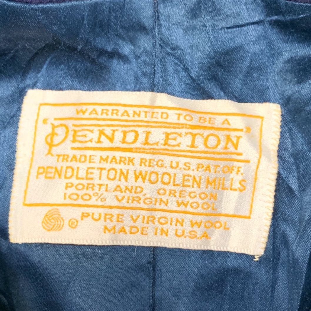 Pendleton VTG Pendleton Coat Womens Purple Wool Single Breasted Belted Lined Size L / US 10 / IT 46 - 7 Thumbnail