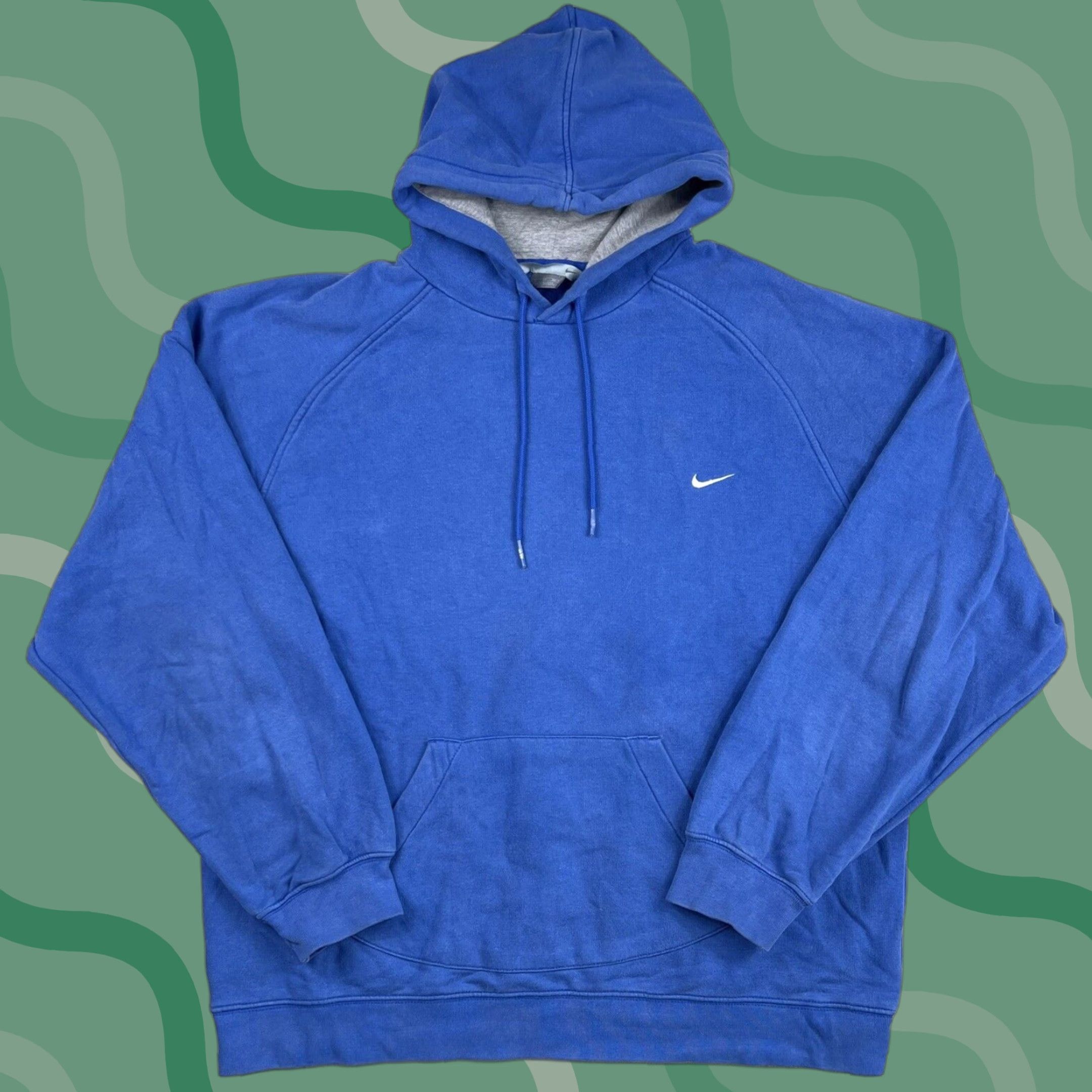Nike VINTAGE Nike Hoodie XL Blue Pullover Swoosh Long Sleeve Mens Size US XL / EU 56 / 4 - 1 Thumbnail