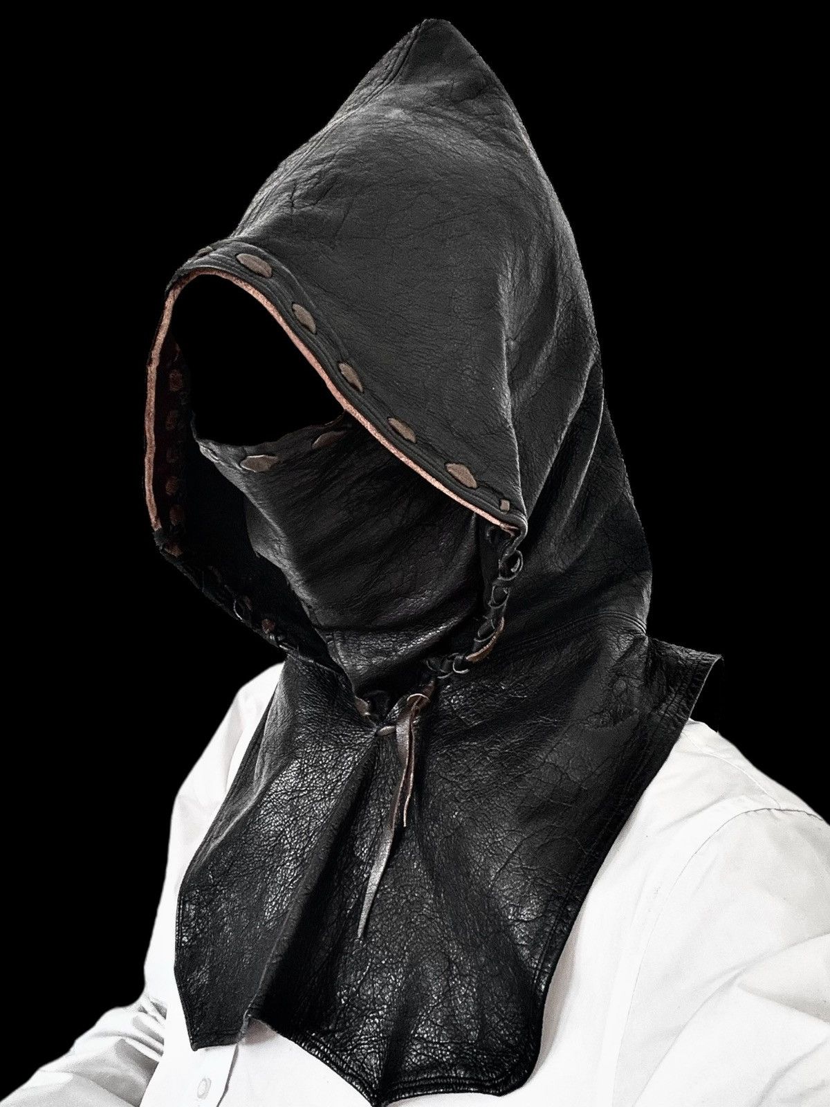Other Avant Garde Archive Leather Hood – Darkwear Headpiece Goth Size ONE SIZE - 1 Thumbnail