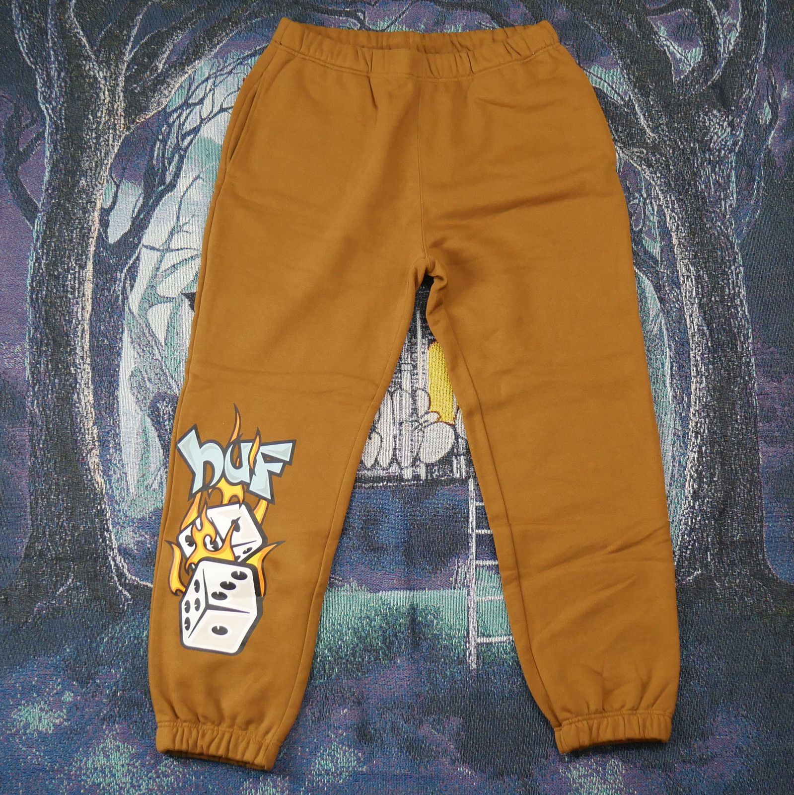 Huf HUF Dicey Fleece Pants Sweatpants Size XL Size US 37 - 1 Thumbnail