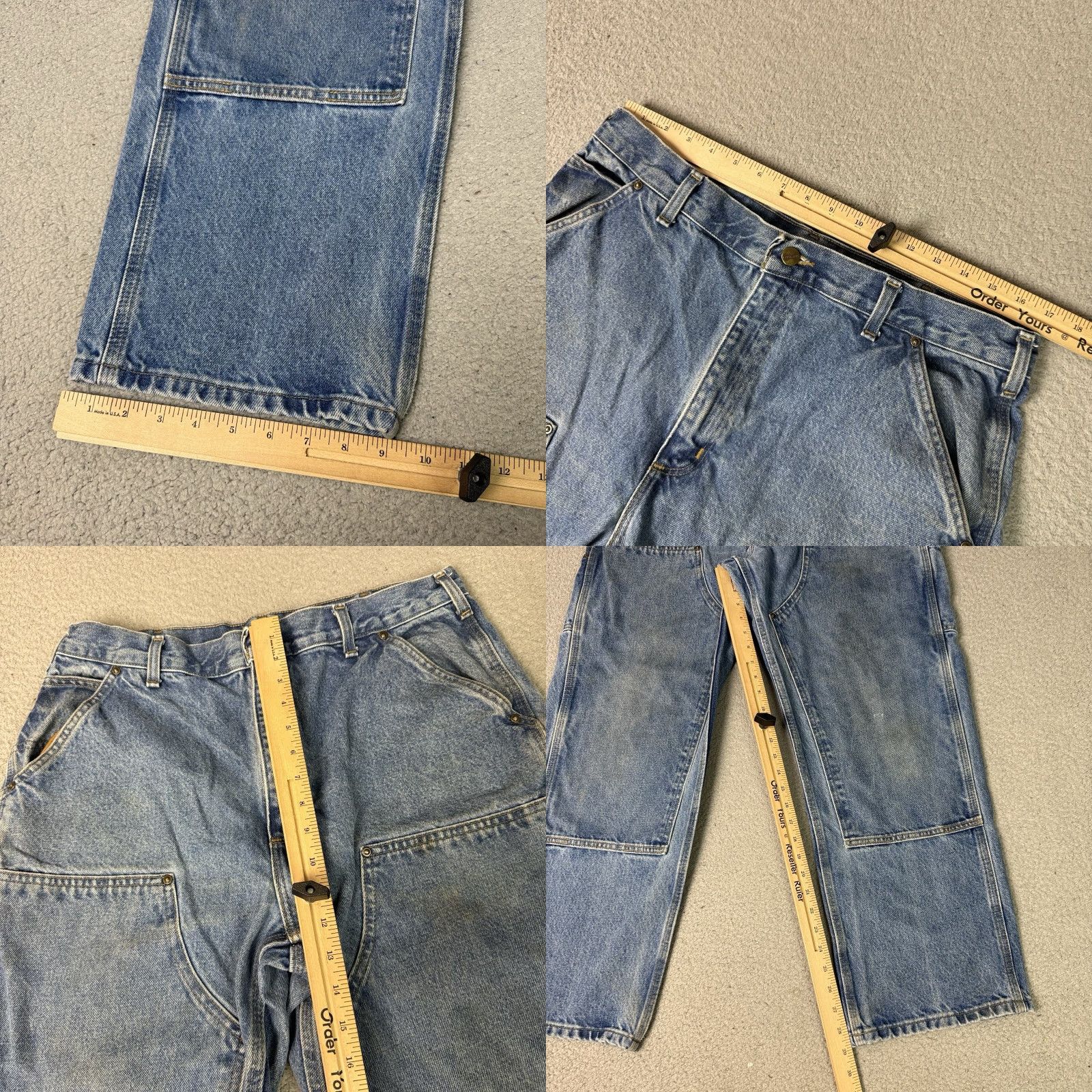 Carhartt Carhartt Jeans Mens 36x30 Blue Denim DST B13 Dungaree Workwear Distressed 5-Pocket Logo Mid Rise Relaxed Straight Size US 36 / EU 52 - 9 Thumbnail